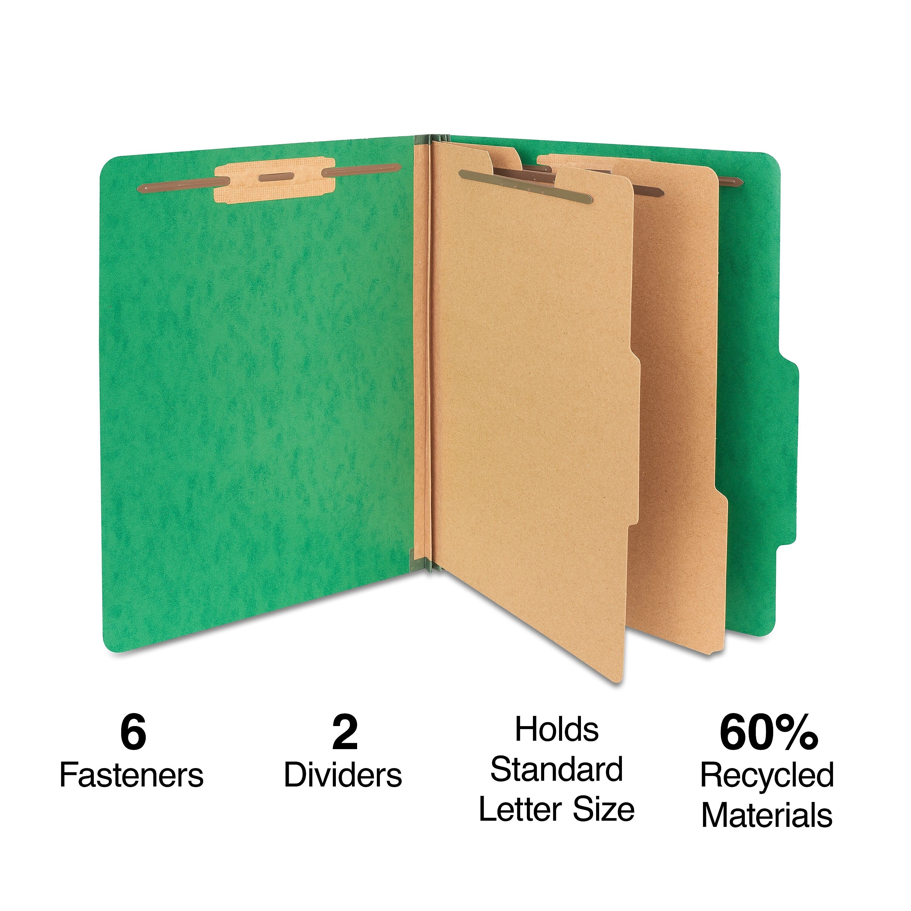 Staples Moisture Resistant Classification Folder, 2-Dividers, 2.5