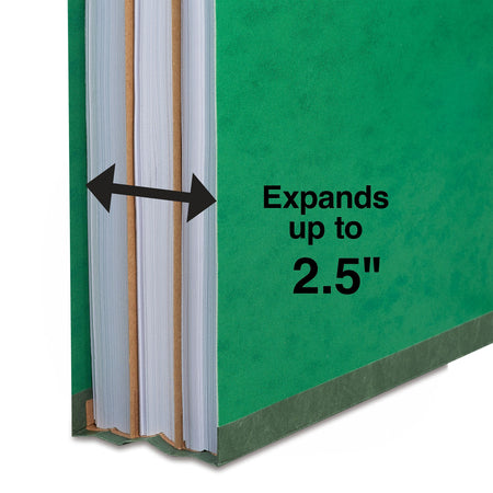 Staples Moisture Resistant Classification Folder, 2-Dividers, 2.5" Expansion, Letter Size, Green, 10/Box