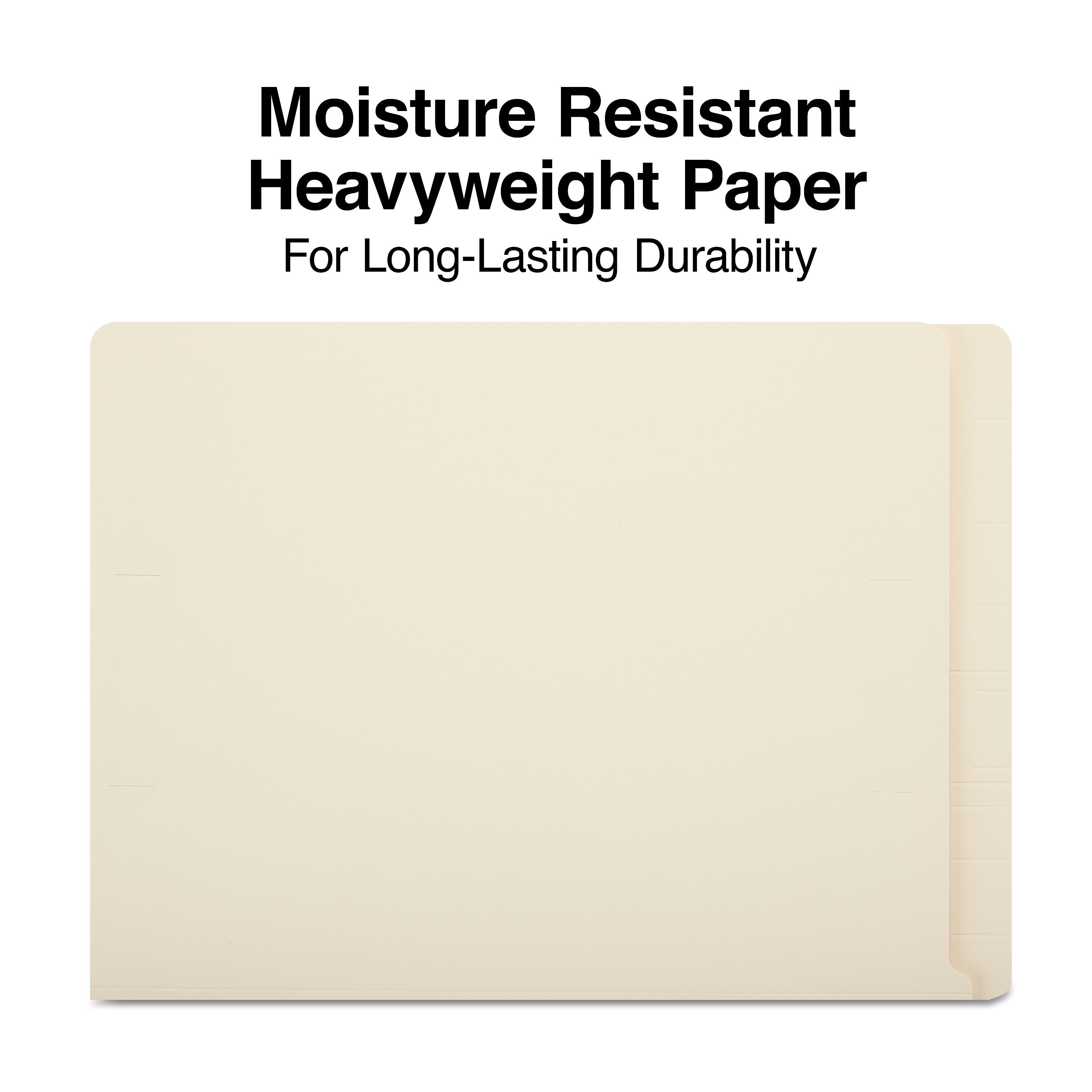 Staples® Moisture Resistant Heavy Duty Classification Folder, Letter Size, Manila, 150/Box