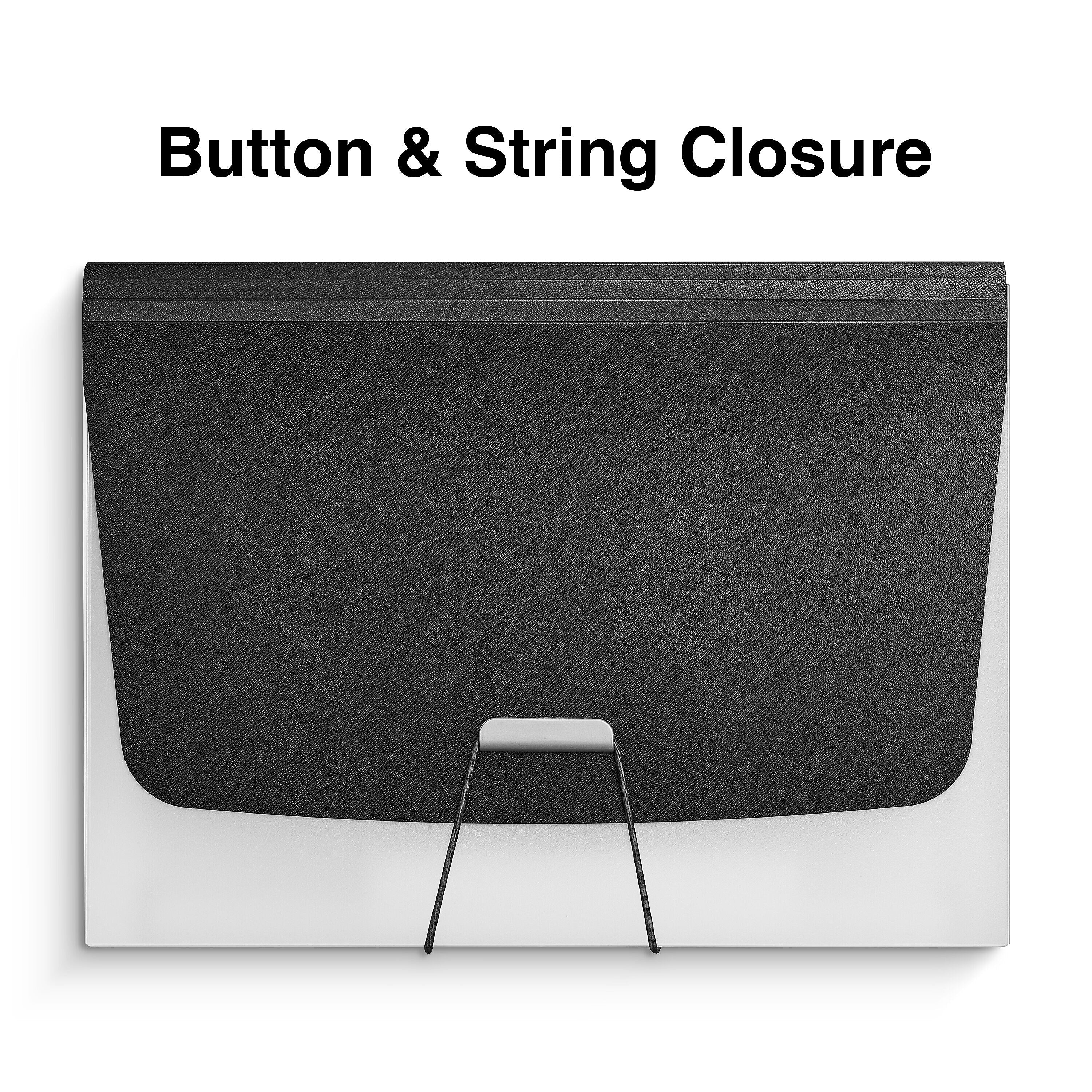 Staples Moisture Resistant Plastic Accordion File, 13-Pocket, Letter Size, Black