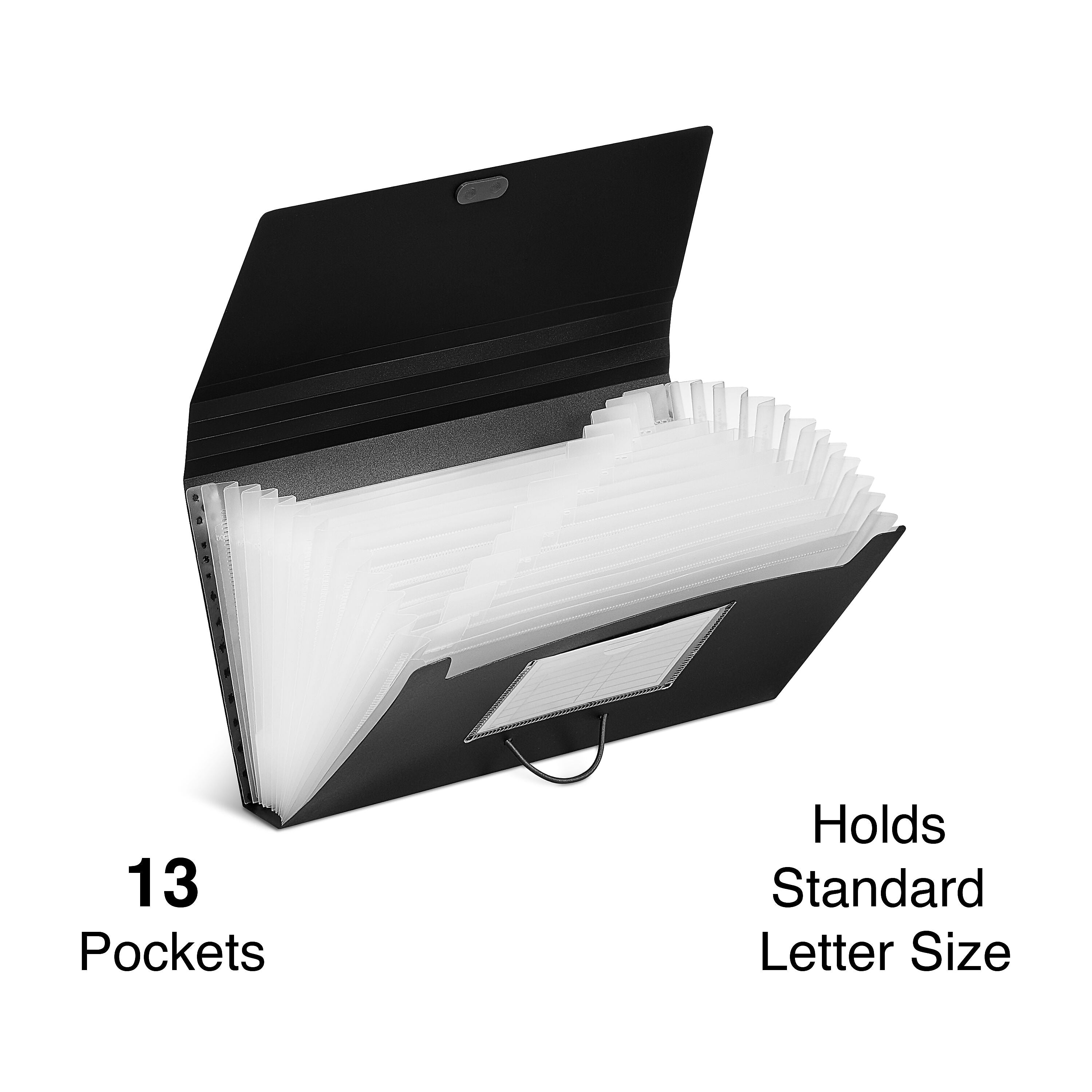 Staples Moisture Resistant Plastic Accordion Files, 13-Pocket, Check Size, Assorted Colors