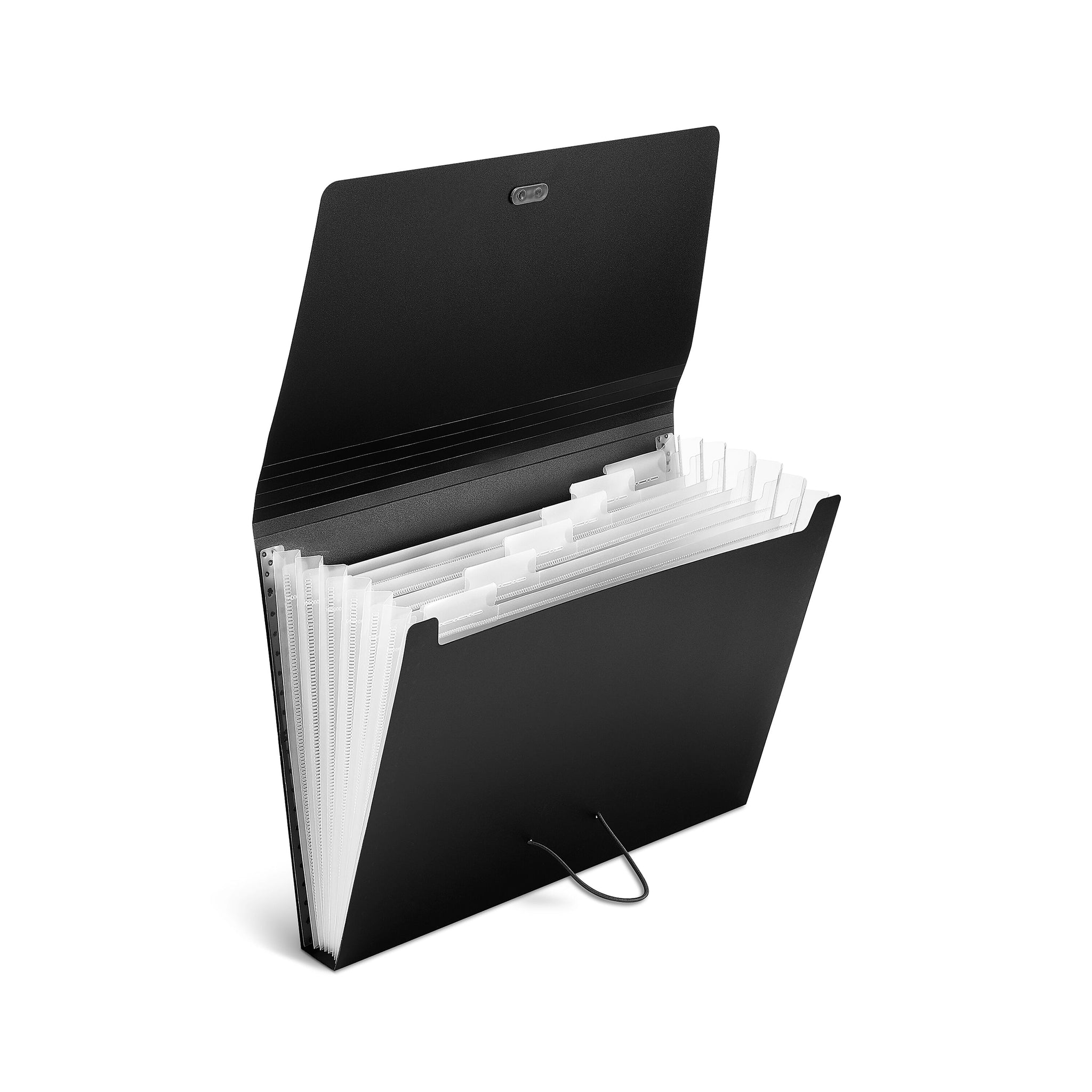 Staples Moisture Resistant Reinforced Plastic Accordion File, 7-Pocket, Letter Size, Black