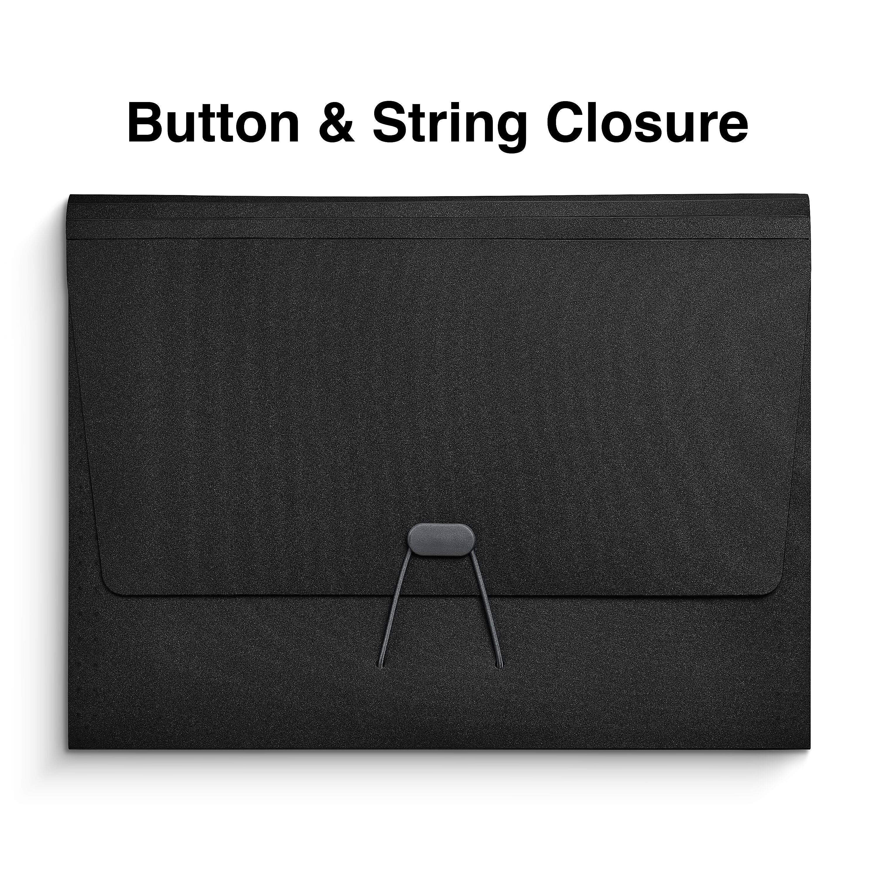 Staples Moisture Resistant Reinforced Plastic Accordion File, 7-Pocket, Letter Size, Black