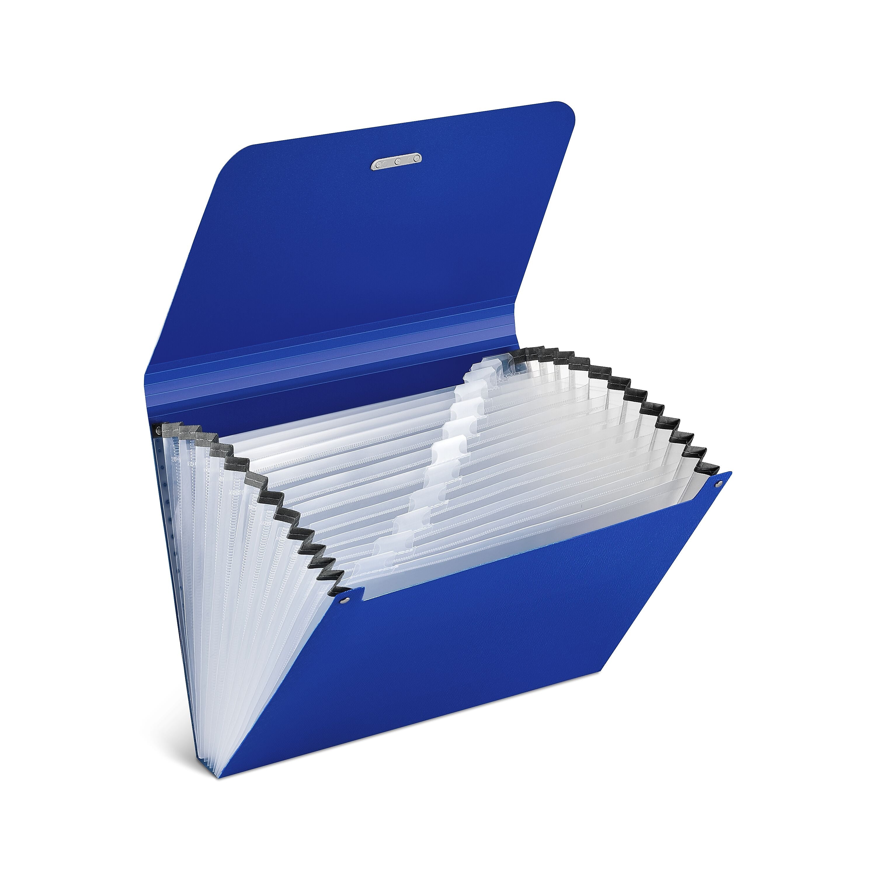 Staples Moisture Resistant Reinforced Plastic Filing Accordion File, 13-Pocket, Letter Size, Blue