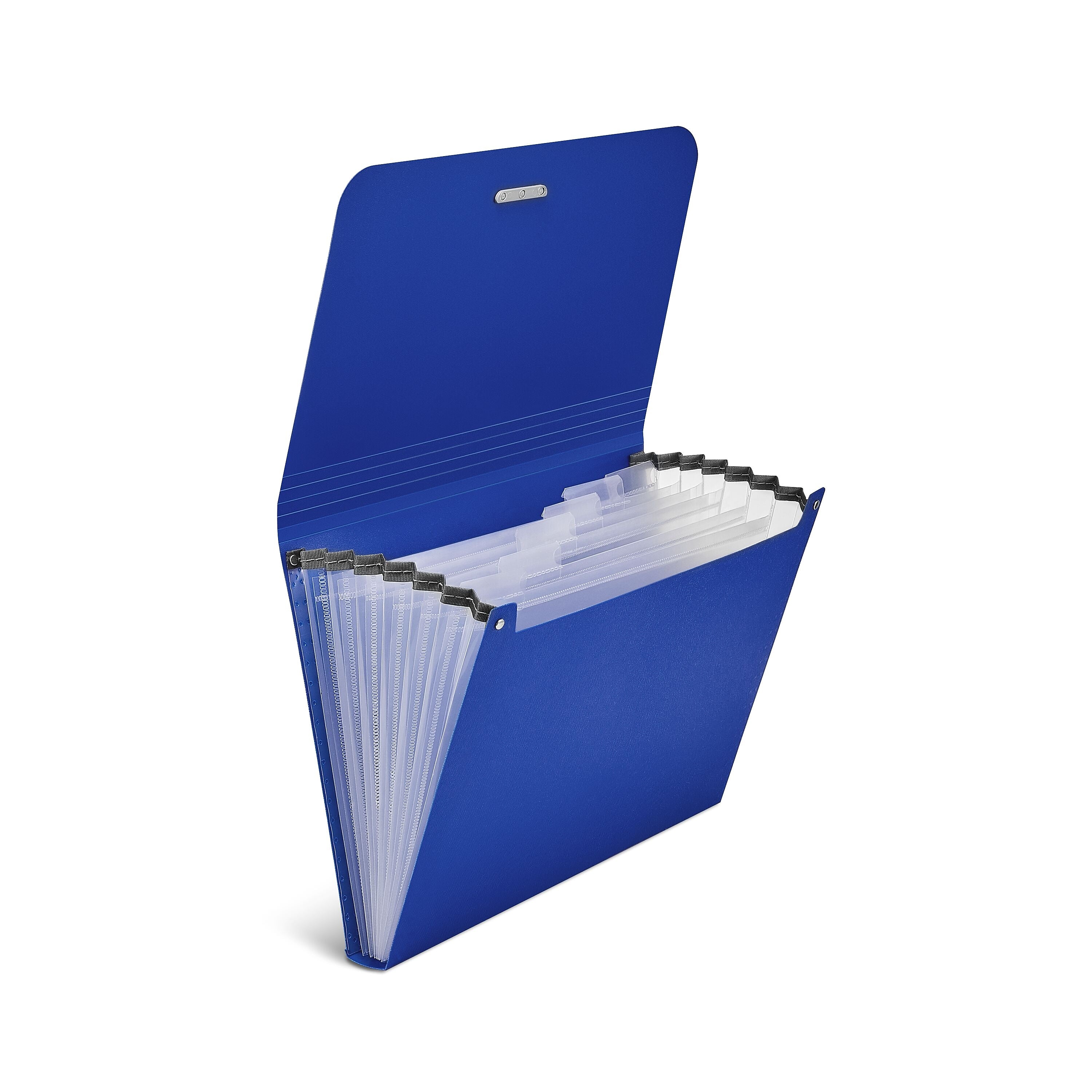 Staples Moisture Resistant Reinforced Plastic Filing Accordion File, 7-Pocket, Letter Size, Blue