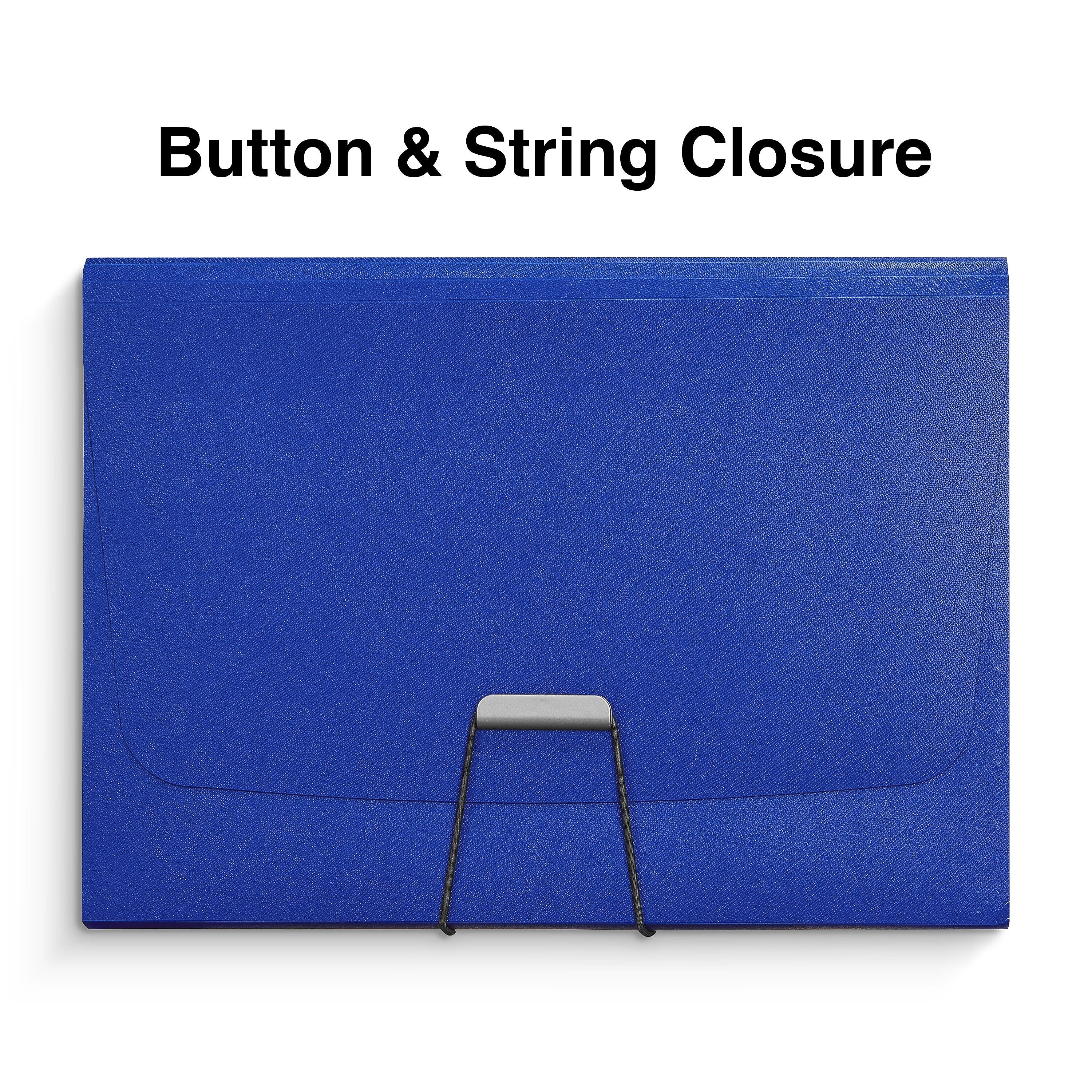 Staples Moisture Resistant Reinforced Plastic Filing Accordion File, 7-Pocket, Letter Size, Blue