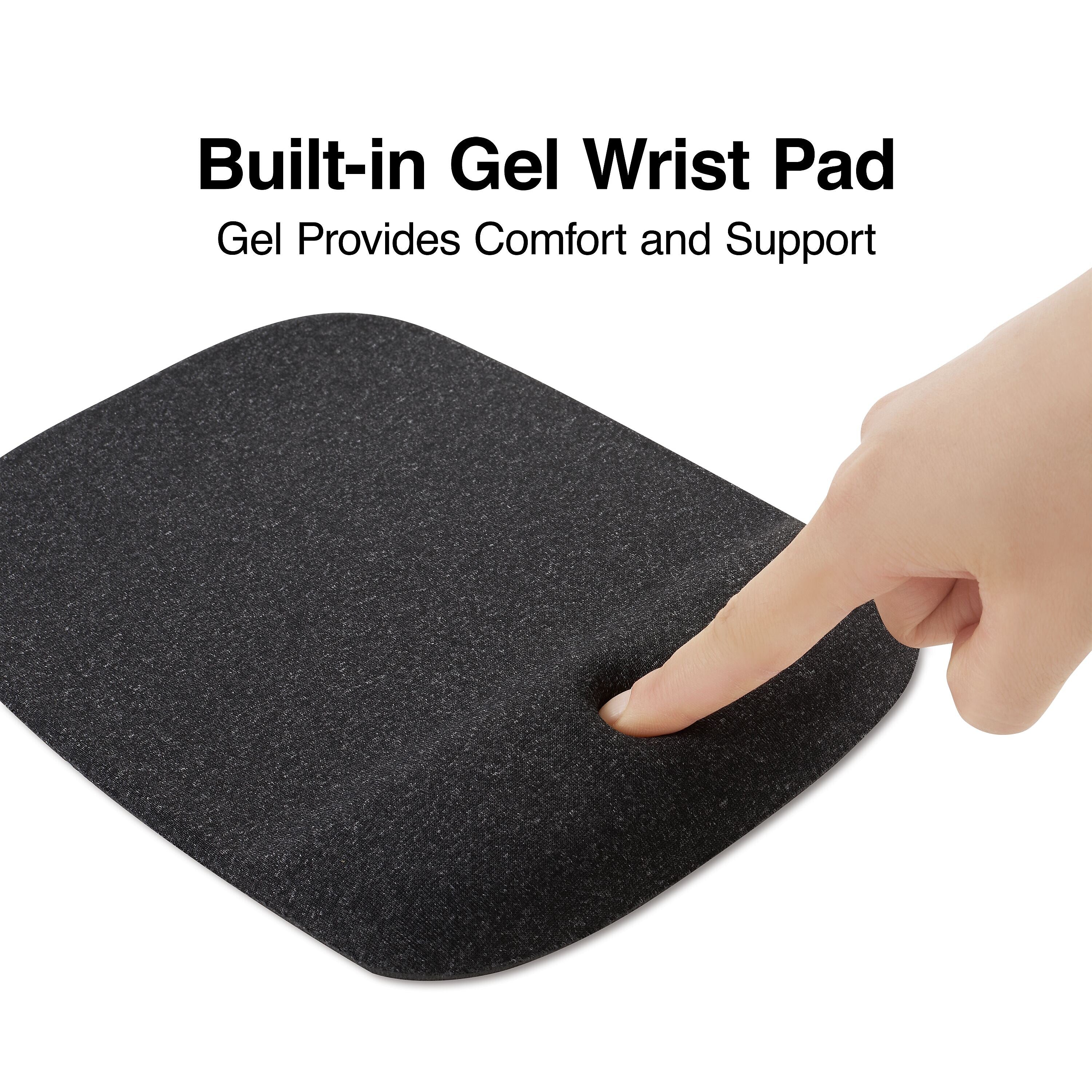 Staples Mouse Pad with Gel Wrist Rest, Black