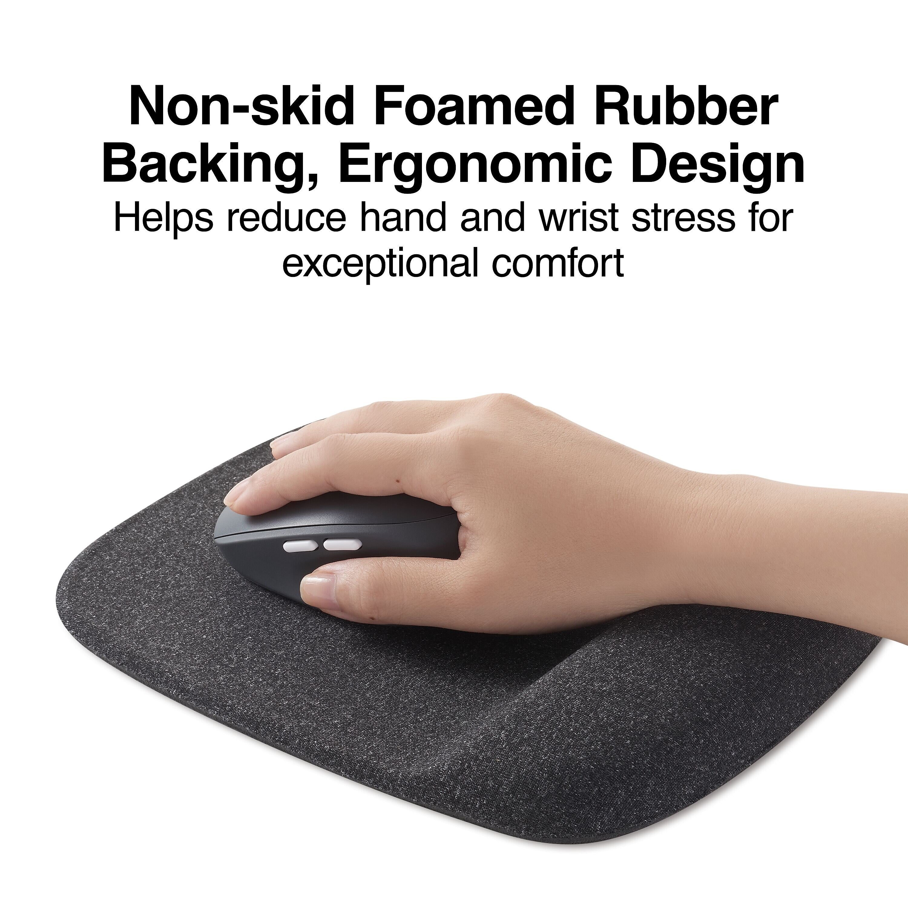 Staples Mouse Pad with Gel Wrist Rest, Black