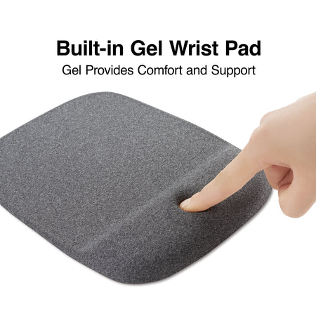 Staples Mouse Pad with Gel Wrist Rest, Gray