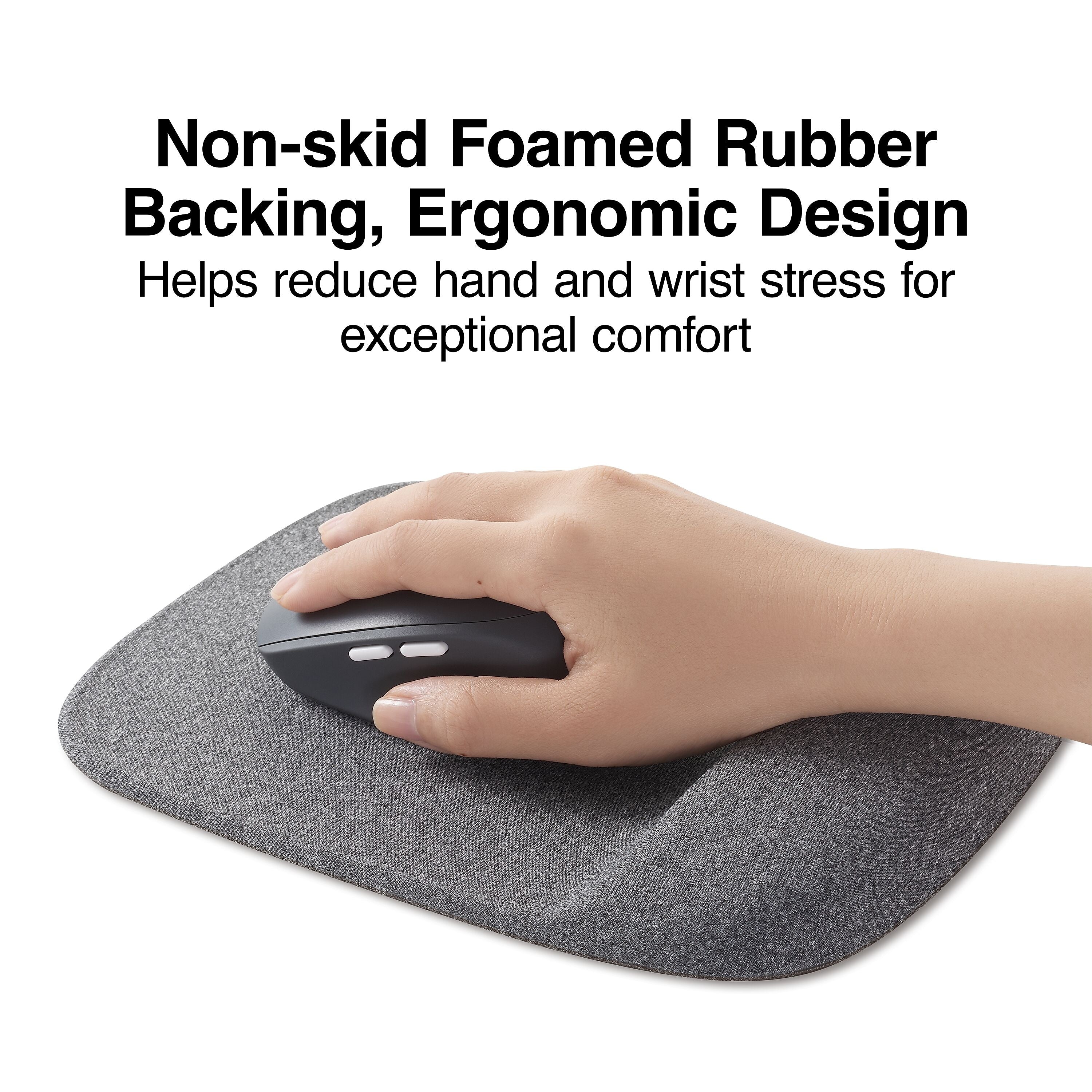 Staples Mouse Pad with Gel Wrist Rest, Gray