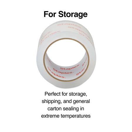 Staples Moving and Storage Packing Tape, 2.83"W x 54.6 yds., Clear, 6 Pack