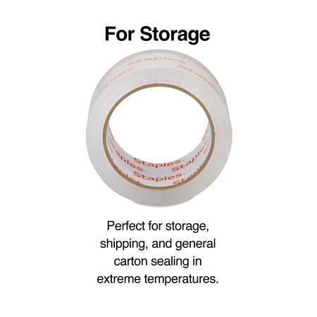 Staples Moving & Storage Packing Tape, 1.88"W x 54.6 yds., Clear, 12 Rolls