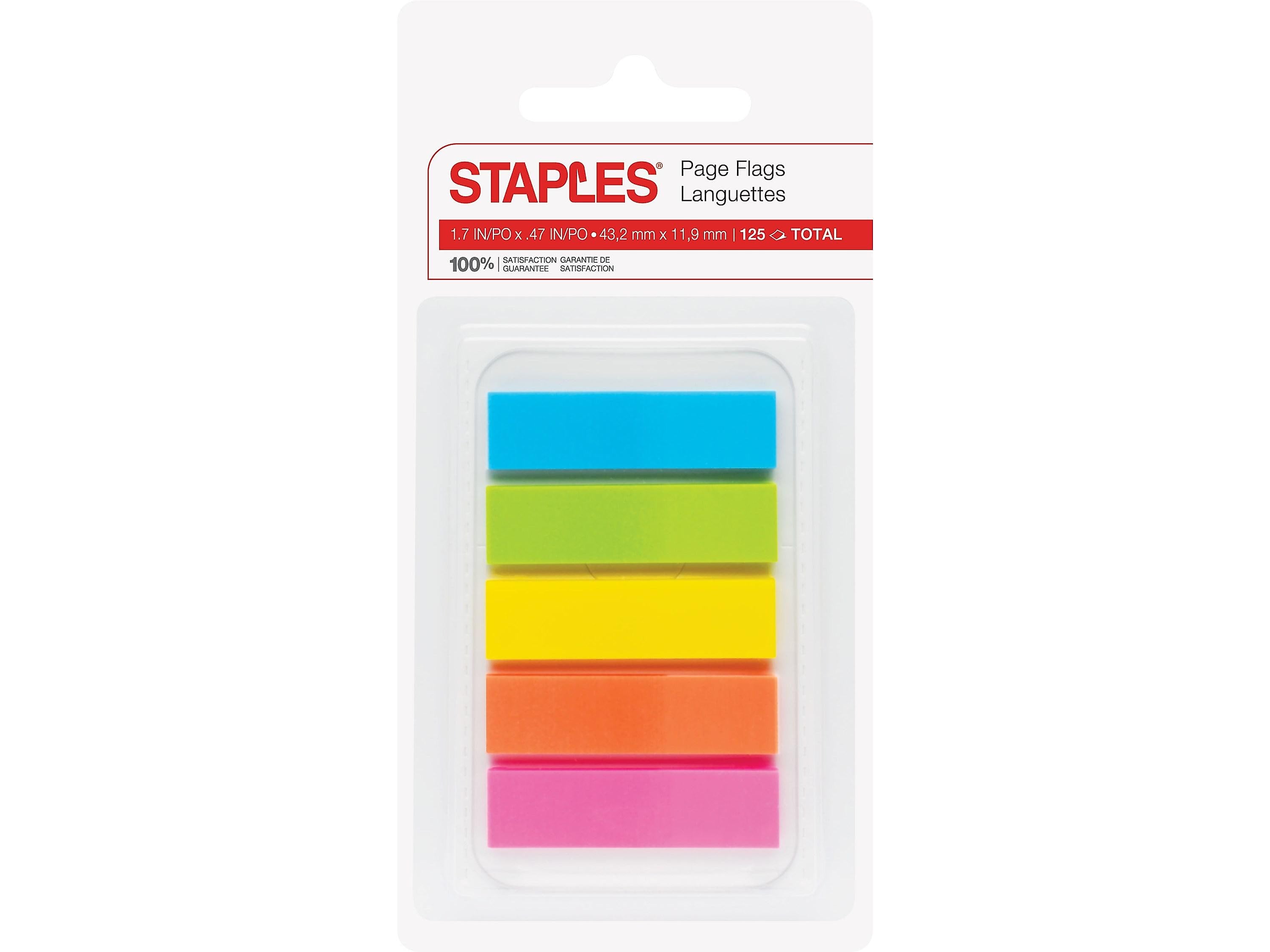 Staples Neon Lights Collection Page Flags, 0.5