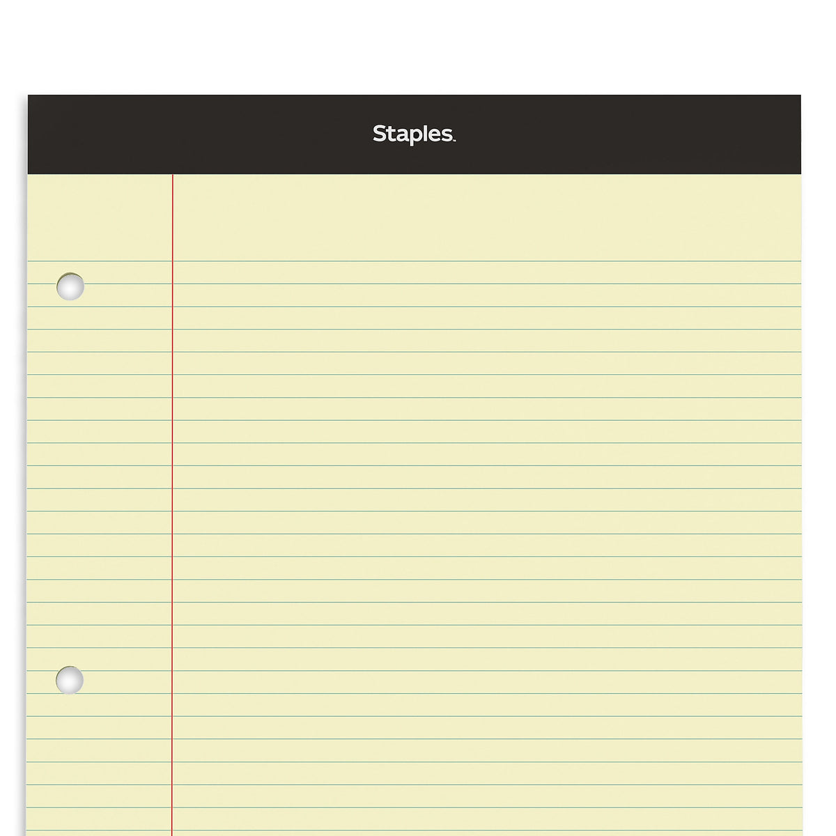 Staples Notepad, 8.5" x 11.75", Narrow Ruled, Canary, 100 Sheets/Pad, Each