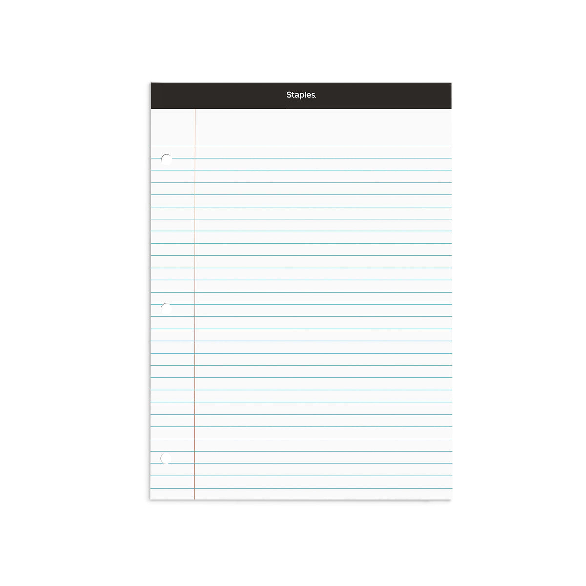 Staples Notepad, 8.5" x 11.75", Narrow Ruled, White, 100 Sheets/Pad, Each