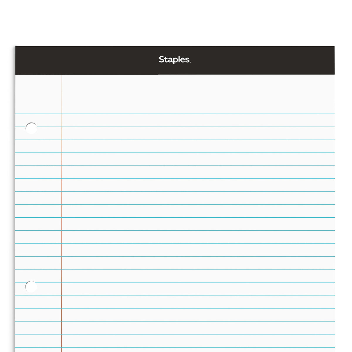 Staples Notepad, 8.5" x 11.75", Narrow Ruled, White, 100 Sheets/Pad, Each