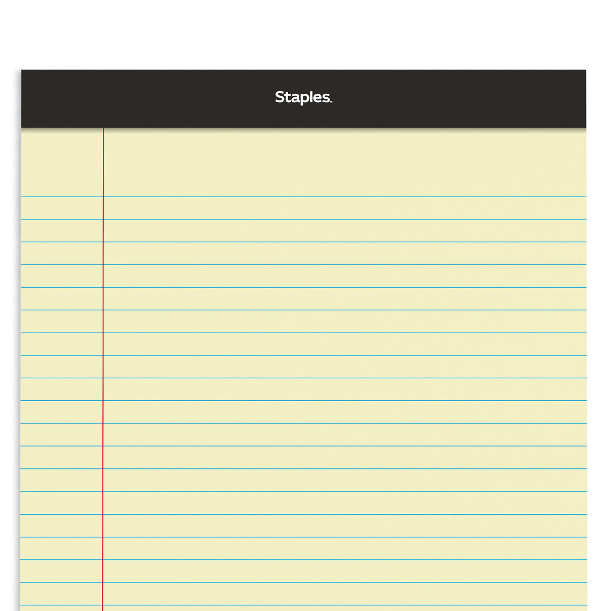 Staples Notepad, 8.5" x 11.75", Wide Ruled, Canary, 50 Sheets/Pad, Dozen Pads/Pack