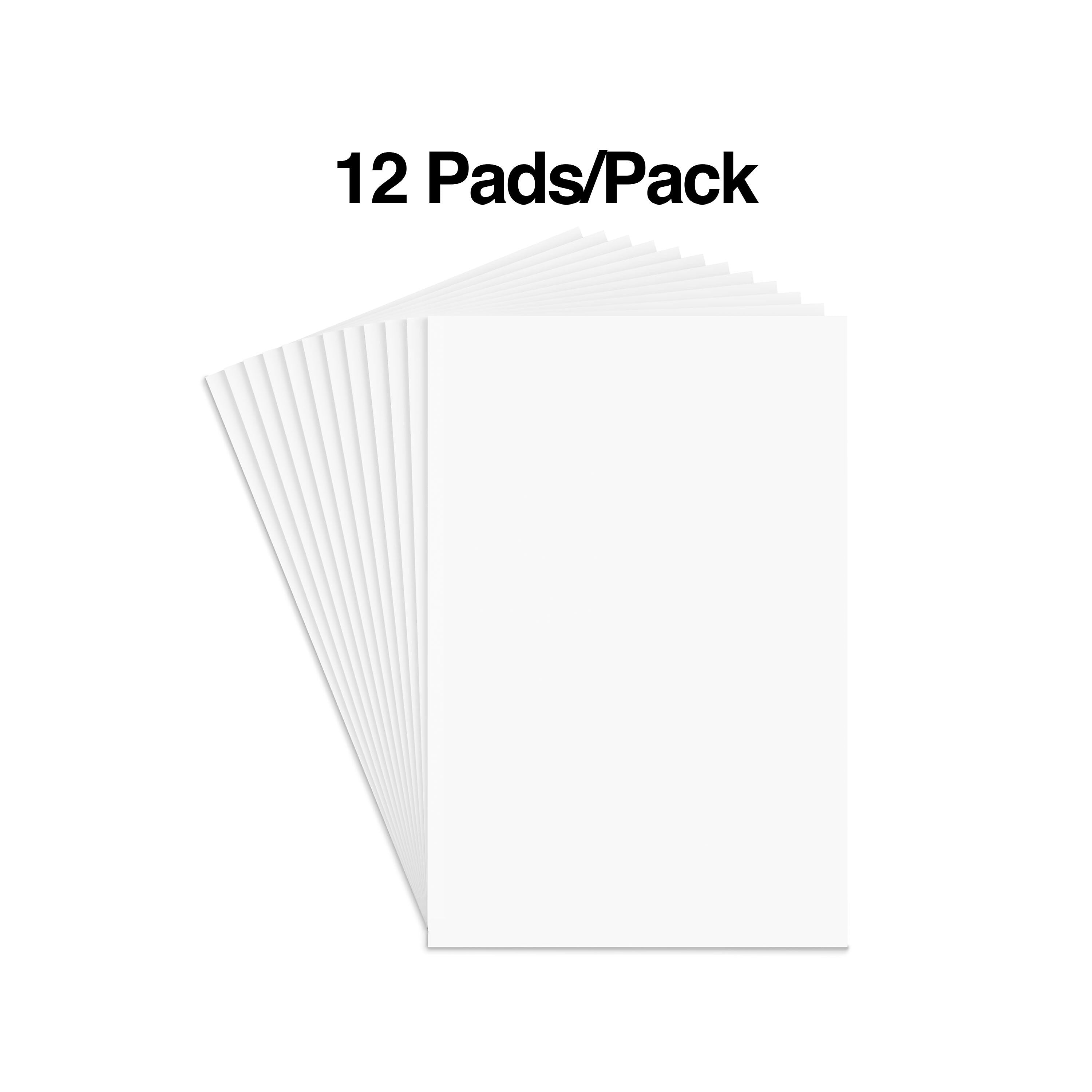 Staples Notepads, 3" x 5", Unruled, White, 100 Sheets/Pad, Dozen Pads/Pack