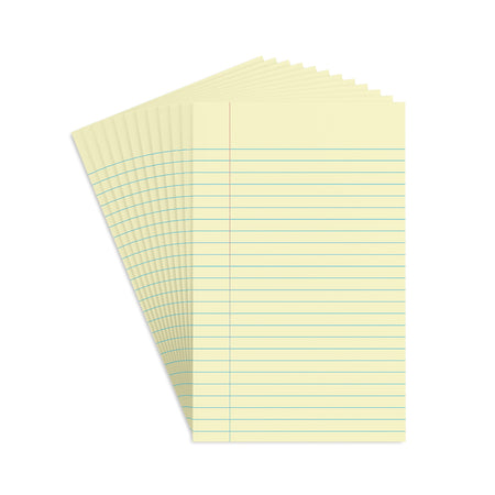 Staples® Notepads, 5" x 8", Narrow Ruled, Canary, 50 Sheets/Pad, 12 Pads/Pack