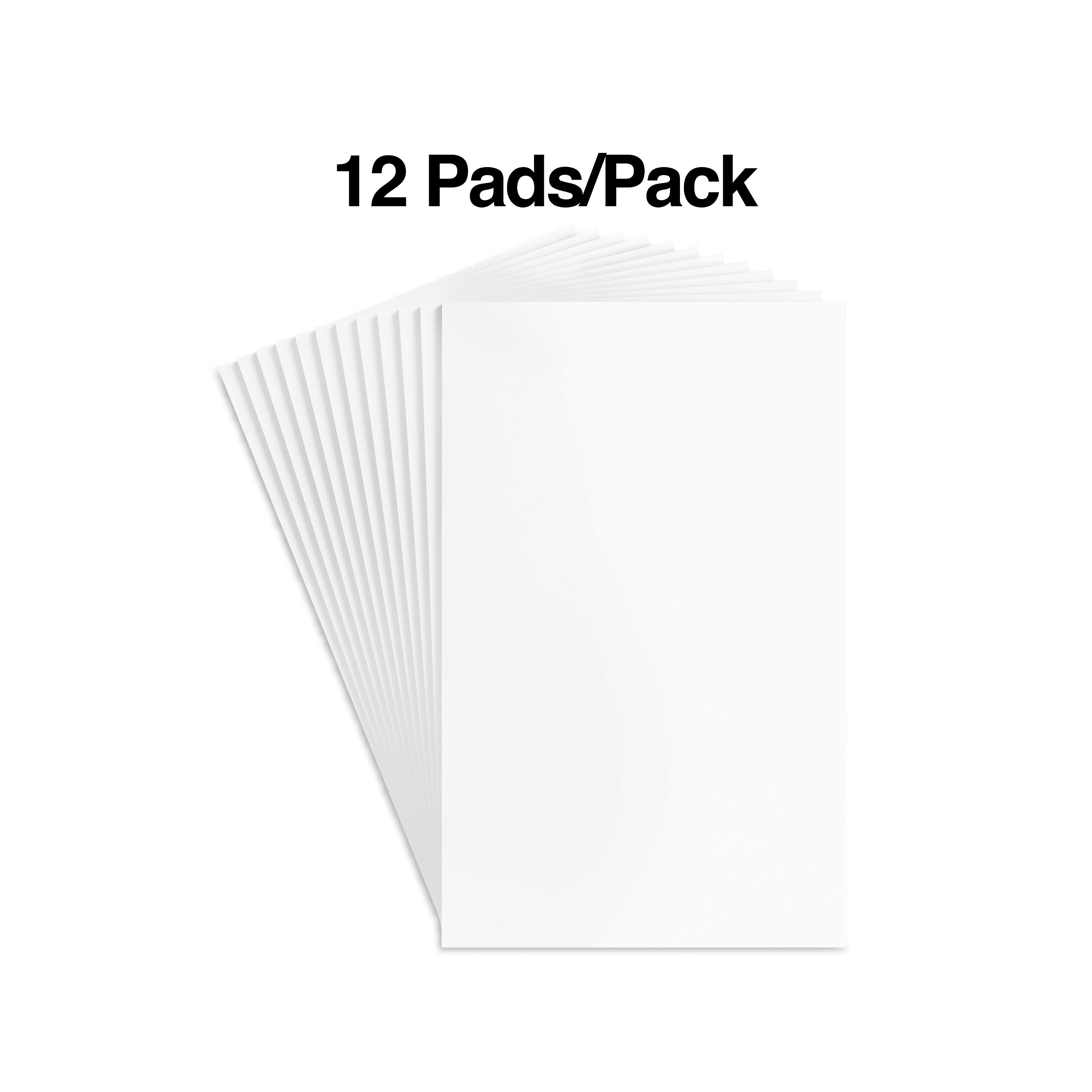 Staples Notepads, 5" x 8", Unruled, White, 100 Sheets/Pad, Dozen Pads/Pack