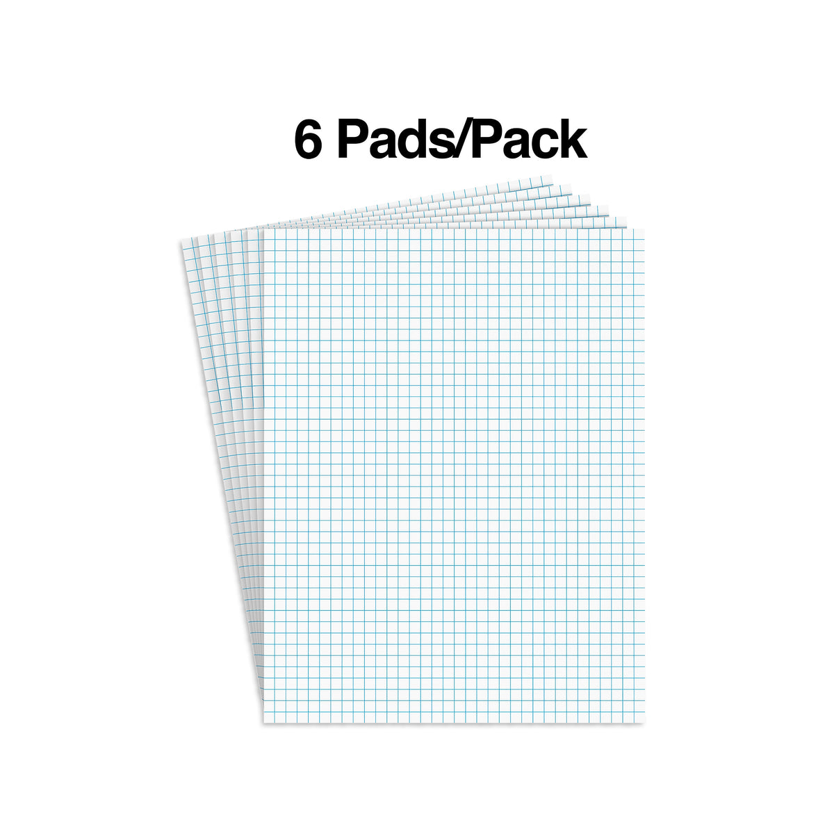 Staples® Notepads, 8.5" x 11", Graph Ruled, White, 50 Sheets/Pad, 6 Pads/Pack