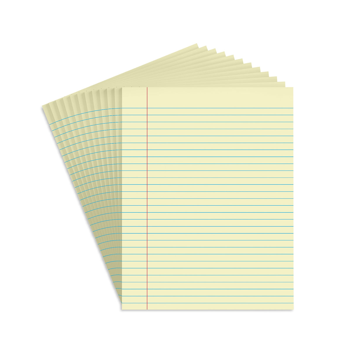 Staples Notepads, 8.5" x 11", Wide Ruled, Canary, 50 Sheets/Pad, Dozen Pads/Pack