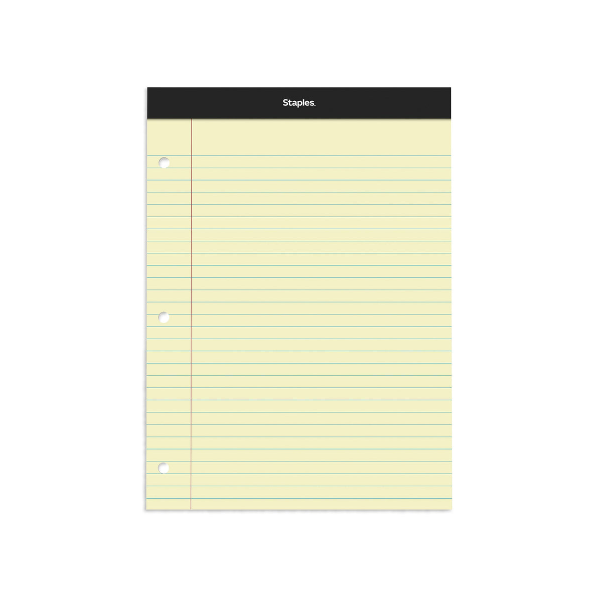 Staples Notepads, 8.5" x 11.75", Wide Ruled, Canary, 100 Sheets/Pad, 6 Pads/Pack