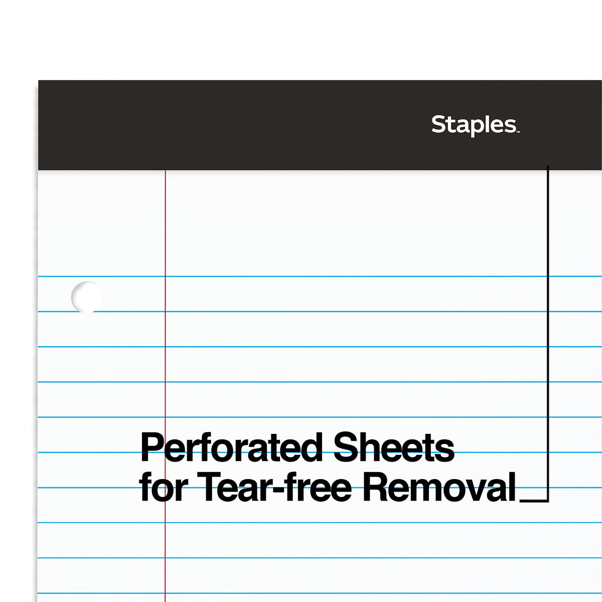 Staples Notepads, 8.5" x 11.75", Wide Ruled, White, 100 Sheets/Pad, 6 Pads/Pack