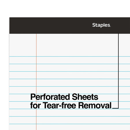 Staples Notepads, 8.5" x 11.75", Wide Ruled, White, 50 Sheets/Pad, Dozen Pads/Pack