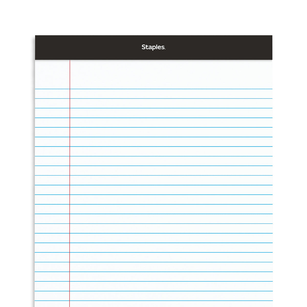 Staples Notepads, 8.5" x 14" , Wide Ruled, White, 50 Sheets/Pad, Dozen Pads/Pack