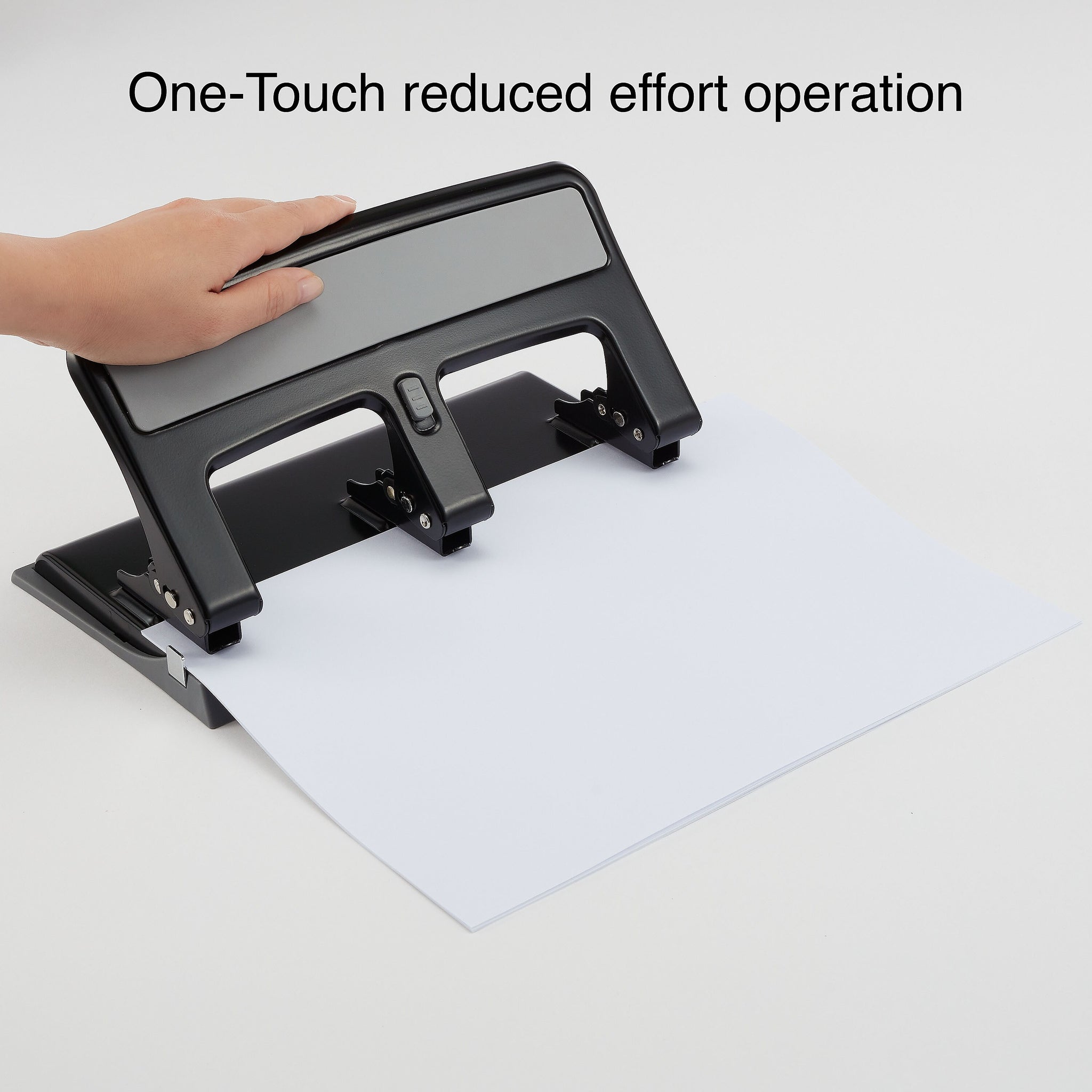 Staples One-Touch 3-Hole Punch, 30 Sheet Capacity, Black