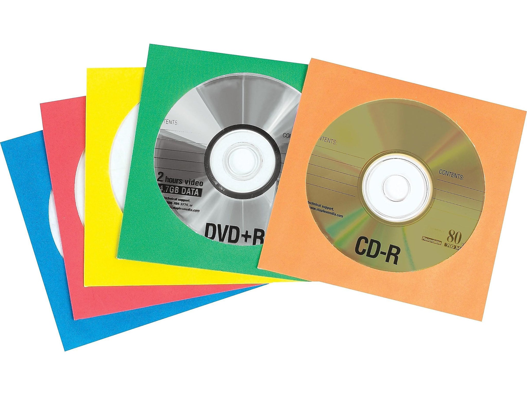 Staples Open End CD/DVD Envelopes, 5