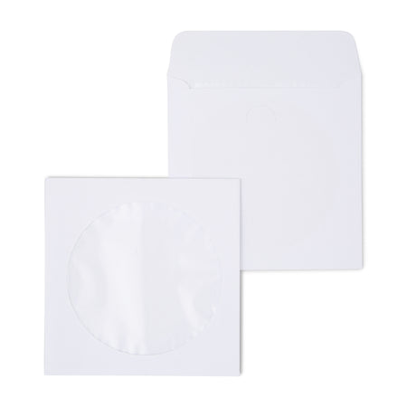 Staples Open End CD/DVD Envelopes, 5" x 5", White, 50/Box