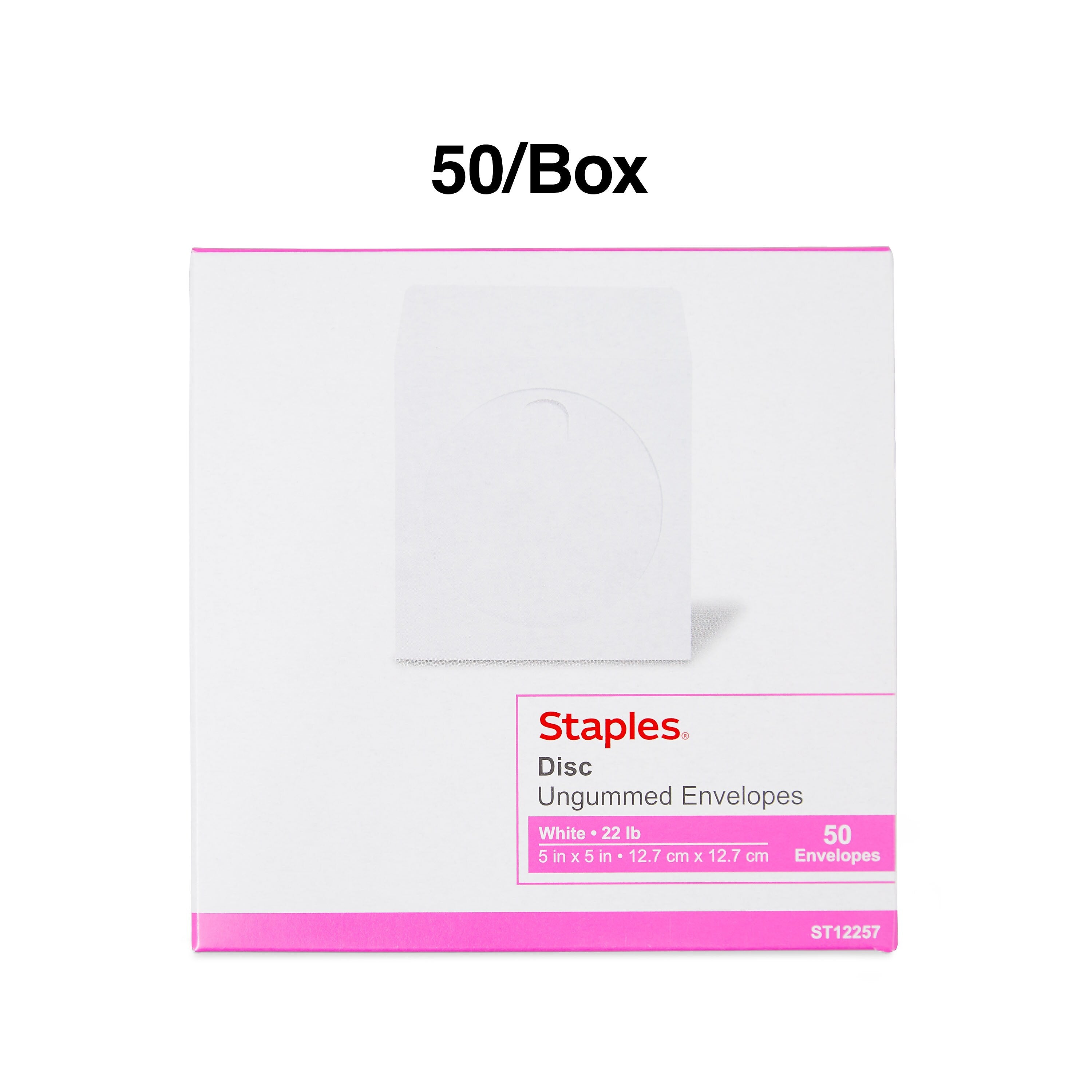 Staples Open End CD/DVD Envelopes, 5
