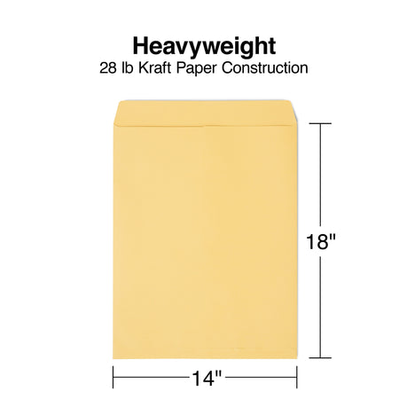 Staples Open End Kraft Catalog Envelopes, 14"L x 18"H, Brown, 25/Pack