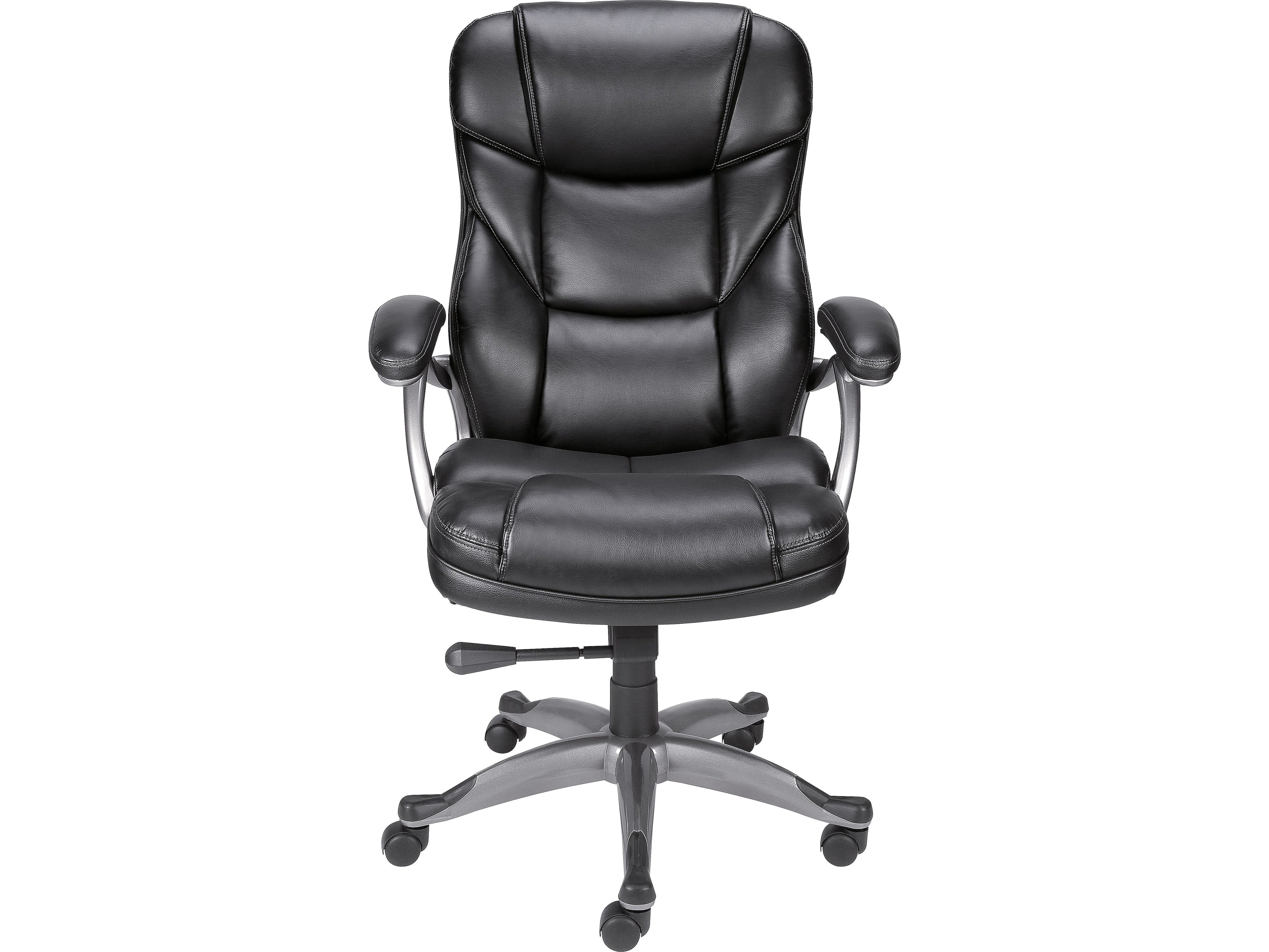 Staples Osgood High-Back Ergonomic Bonded Leather Swivel Manager Chair, Black