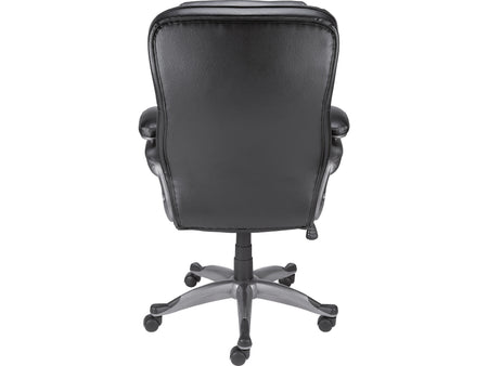 Staples Osgood High-Back Ergonomic Bonded Leather Swivel Manager Chair, Black