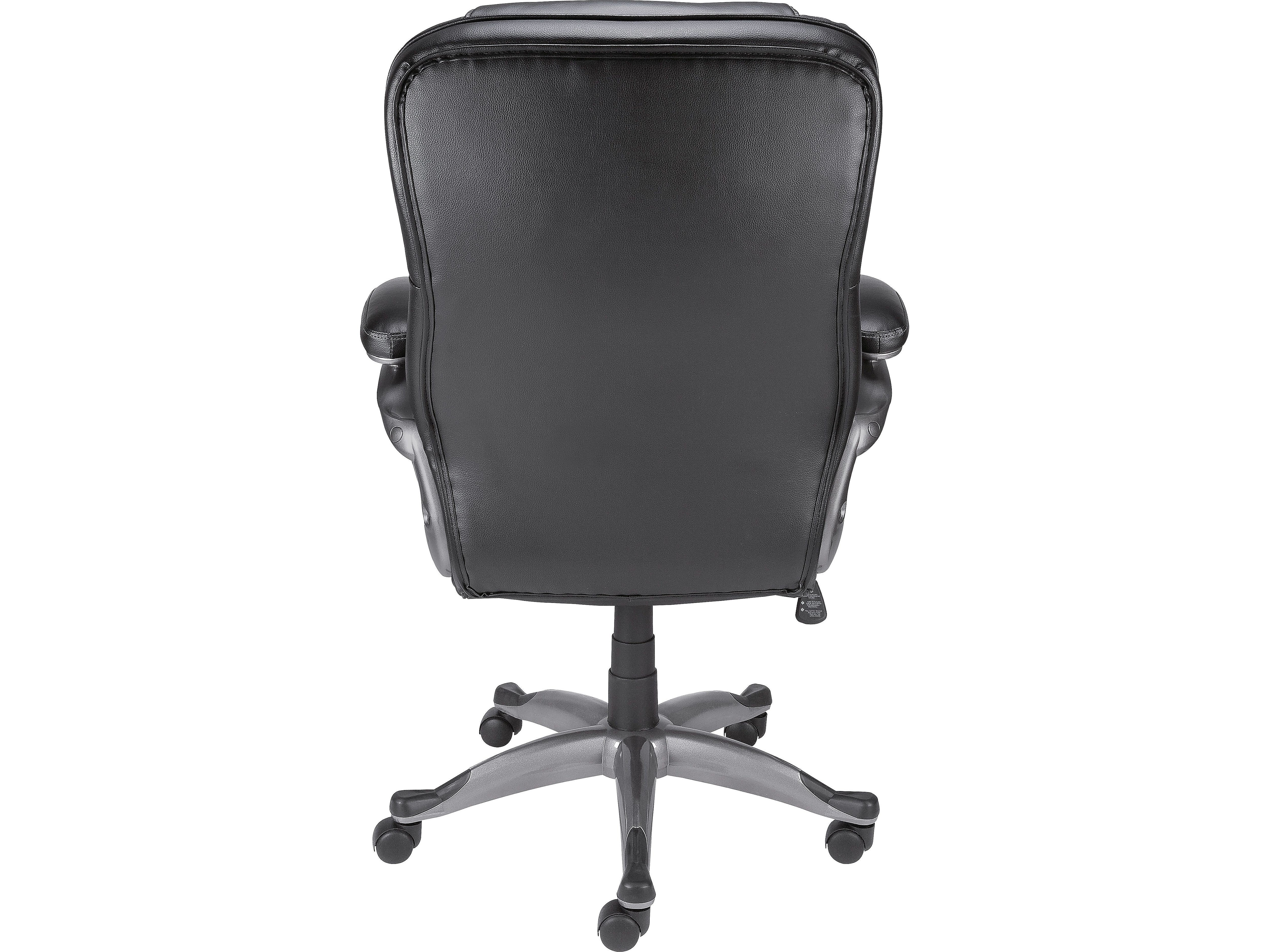 Staples Osgood High-Back Ergonomic Bonded Leather Swivel Manager Chair, Black