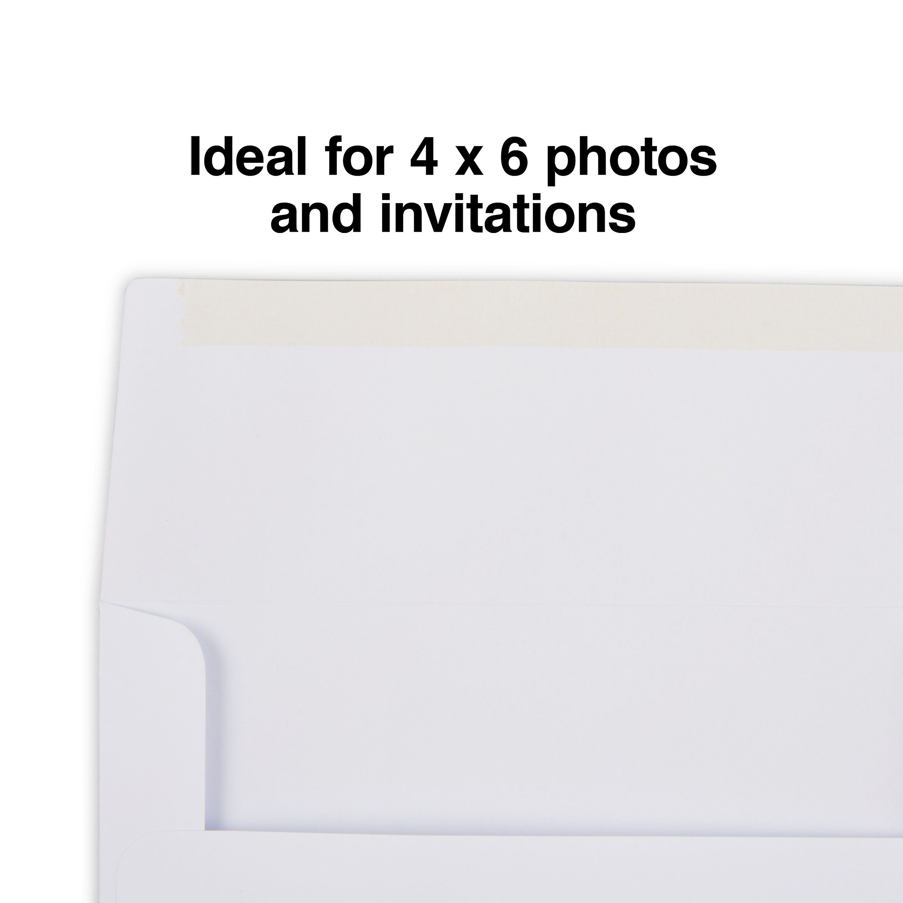 Staples Photo Gummed Invitation Envelopes, 4 3/4" x 6 1/2", White, 50/Box