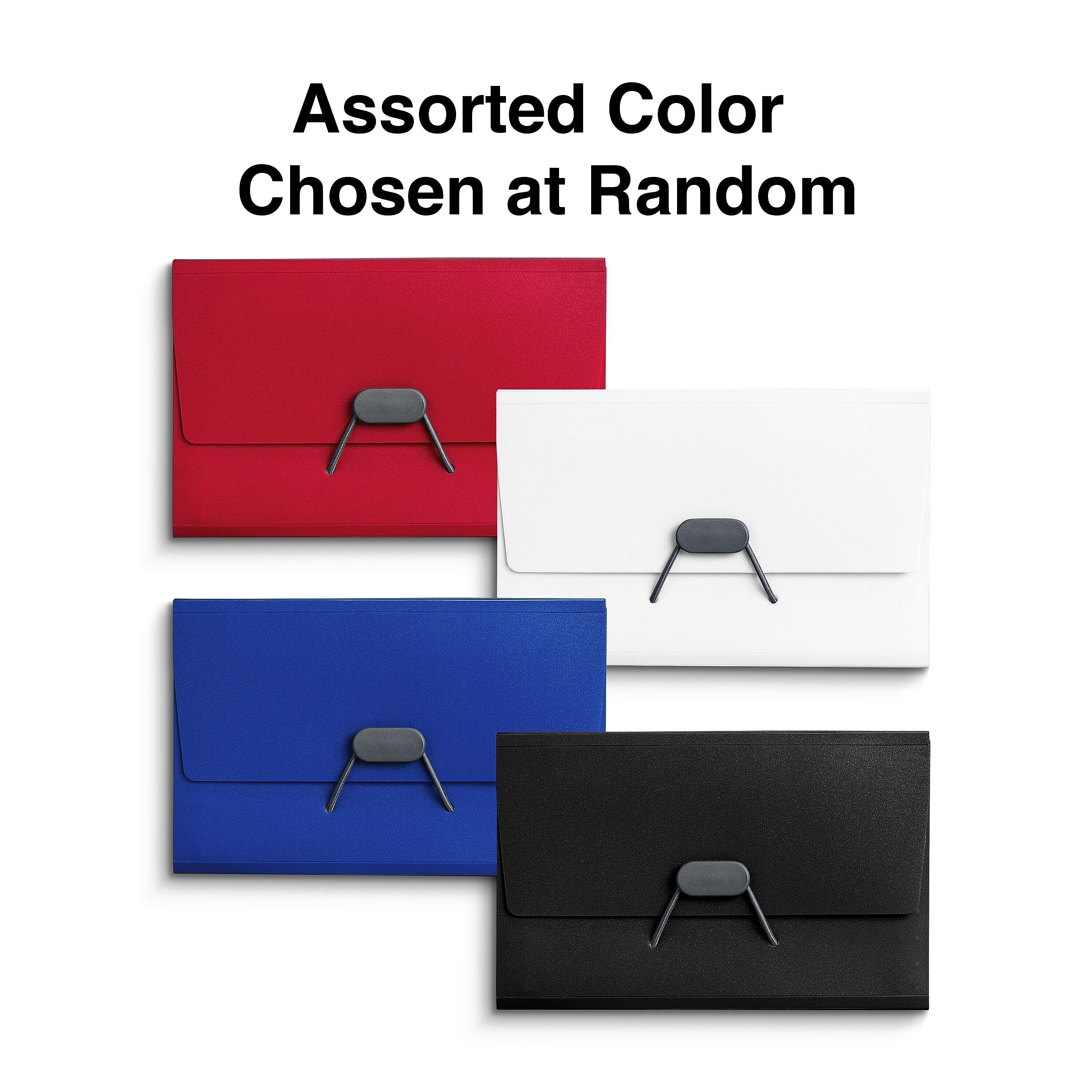 Staples Plastic Accordion File, 13-Pocket, Coupon Size, Assorted Colors