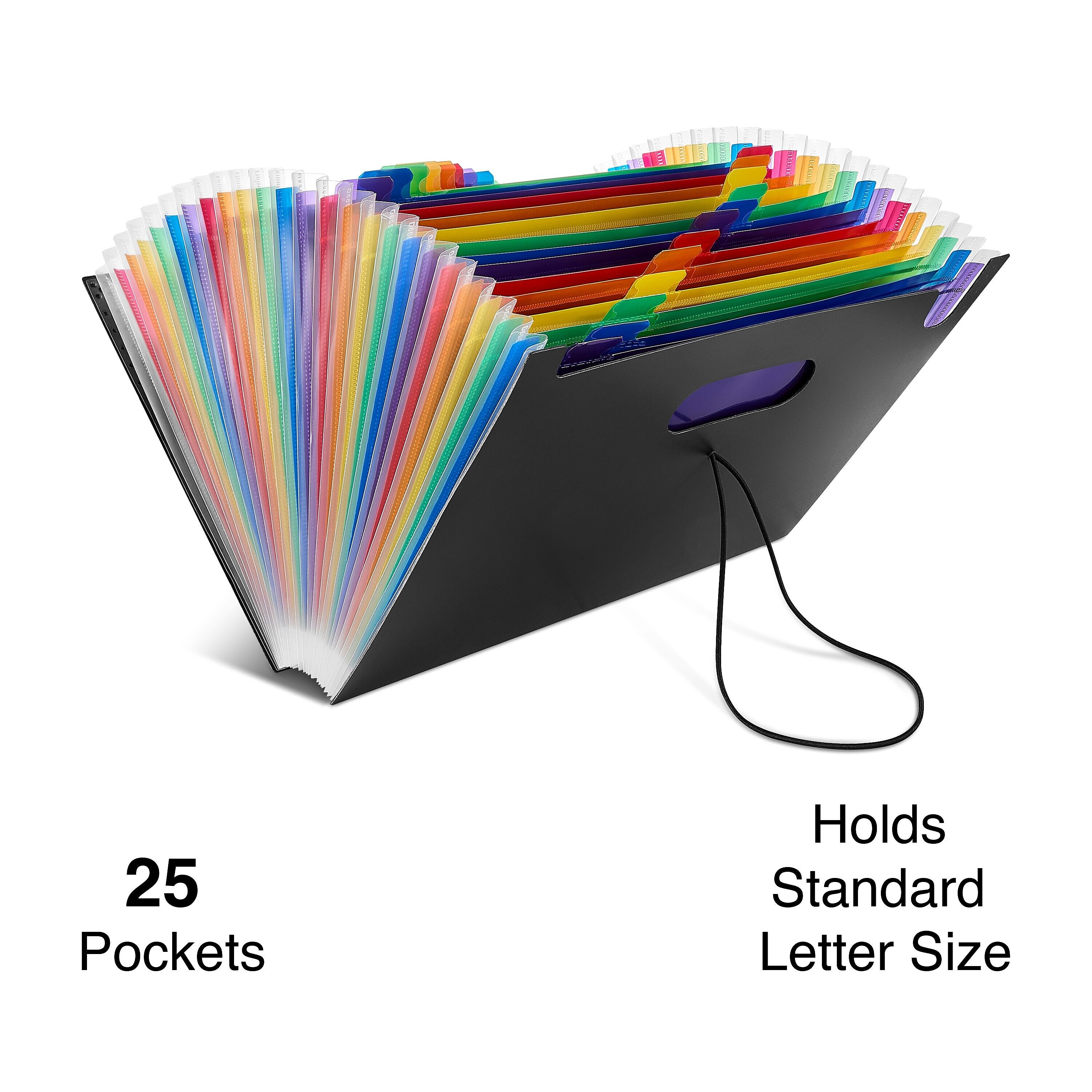 Staples Plastic Accordion File, 25-Pocket, Letter Size, Multicolor