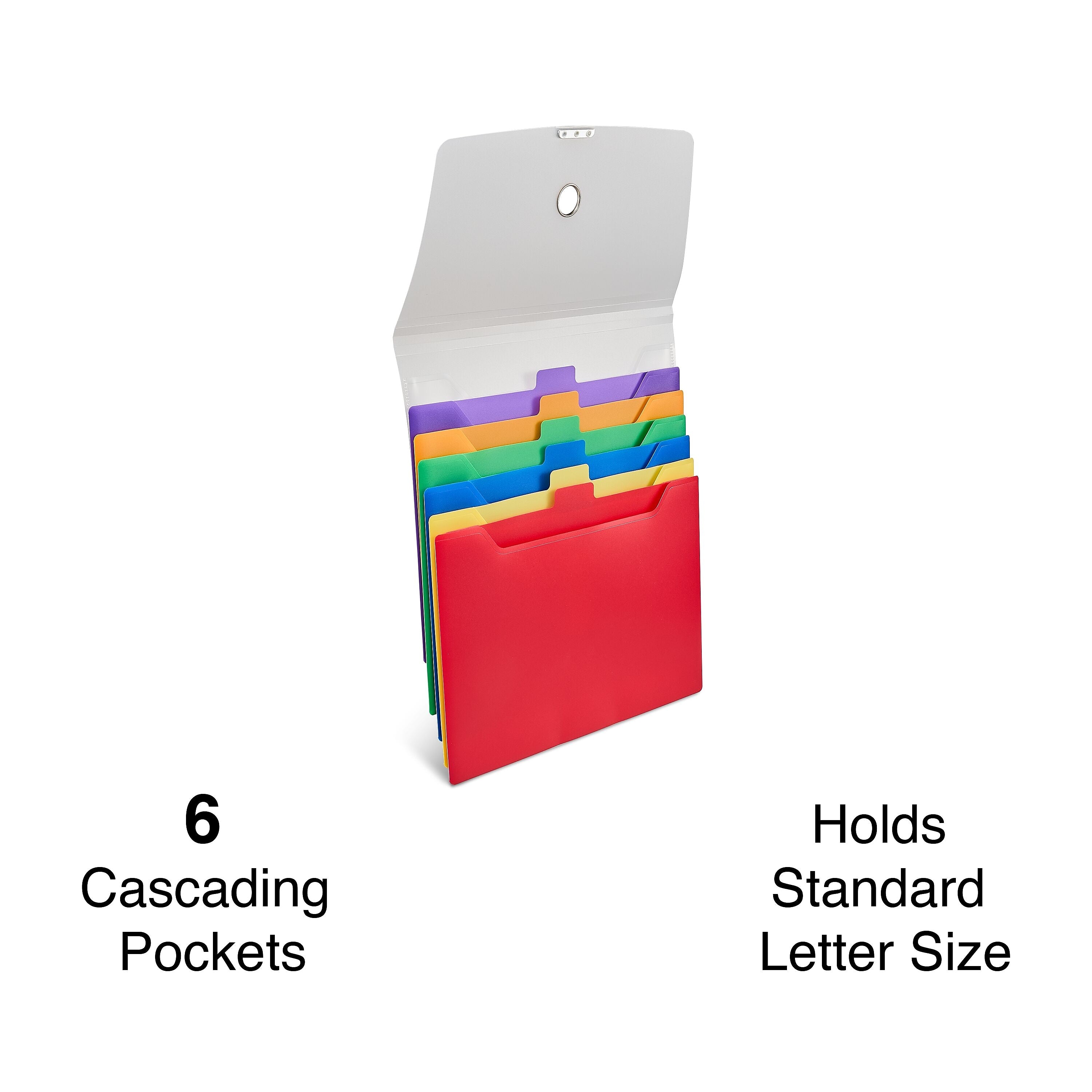 Staples Plastic Accordion File, 6-Pocket, Letter Size, Multicolor