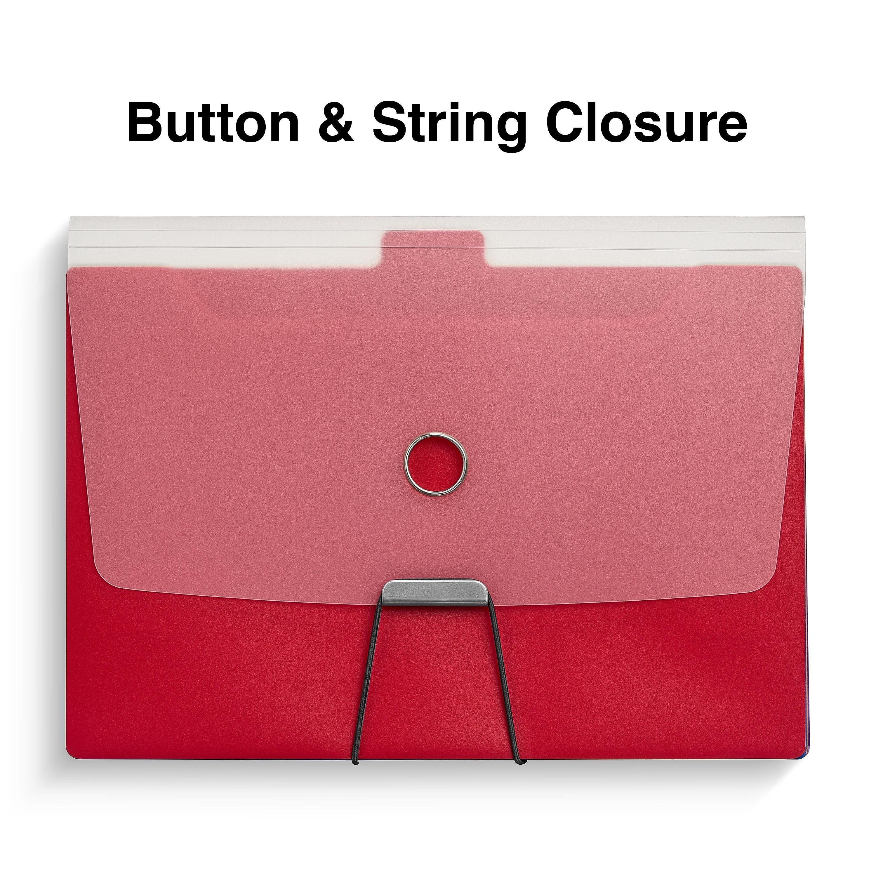 Staples Plastic Accordion File, 6-Pocket, Letter Size, Multicolor