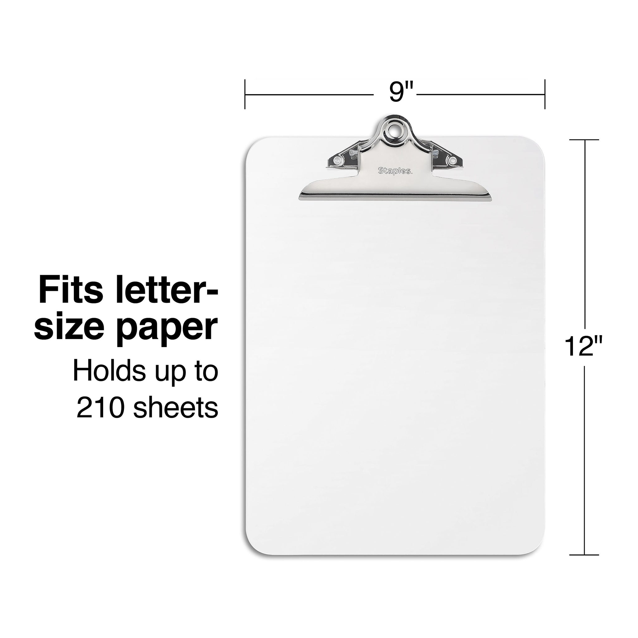 Staples Plastic Clipboard, Letter Size, Clear