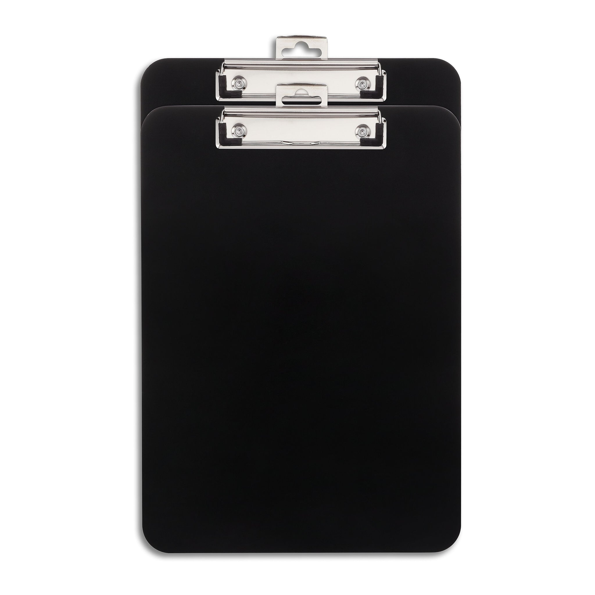 Staples Plastic Clipboards, Letter Size, Black, 2/Pack