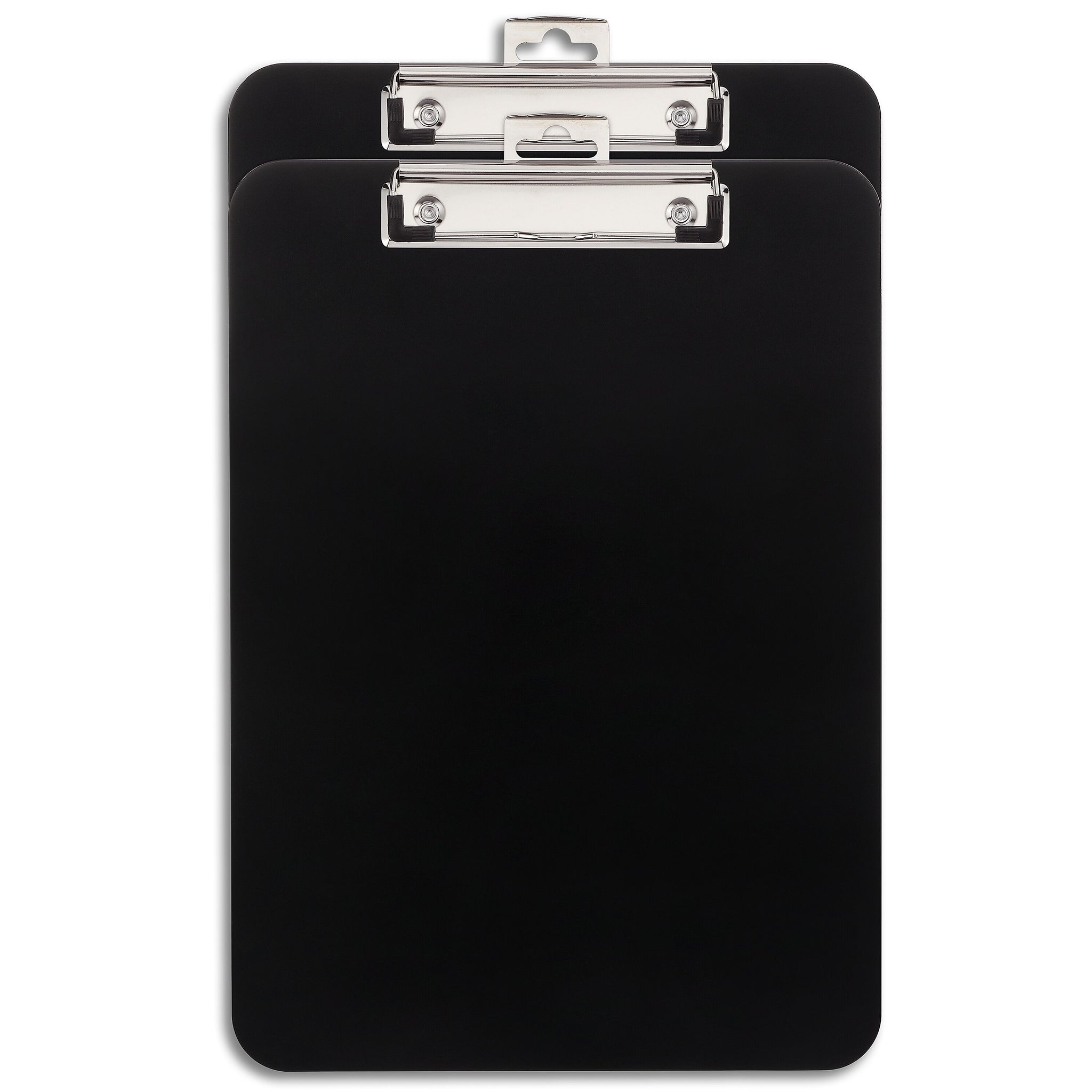 Staples Plastic Clipboards, Letter Size, Black, 2/Pack