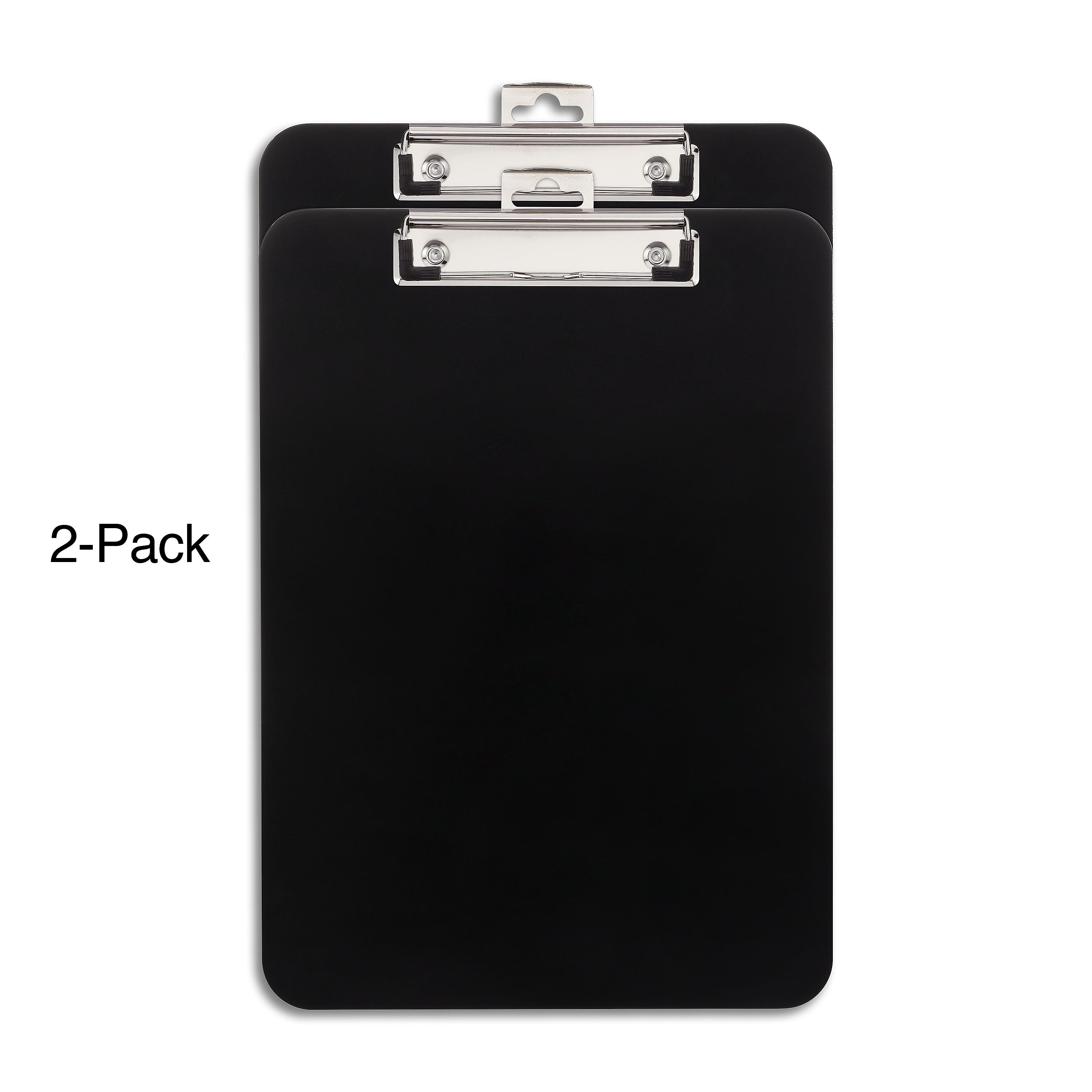 Staples Plastic Clipboards, Letter Size, Black, 2/Pack