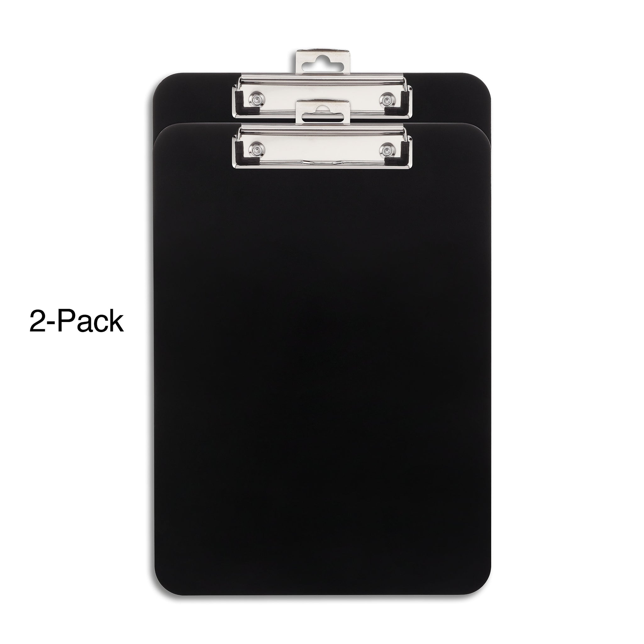Staples Plastic Clipboards, Letter Size, Black, 2/Pack