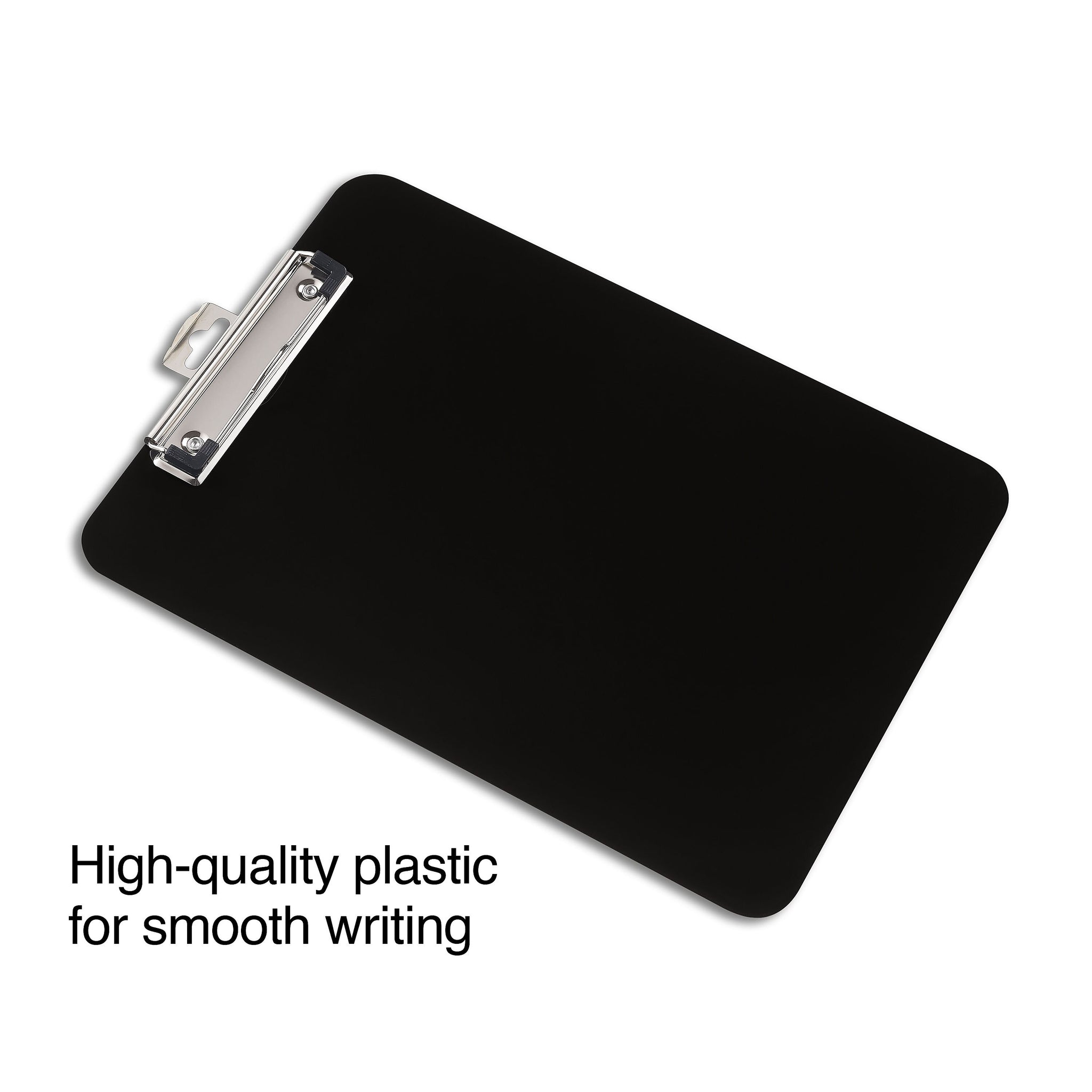 Staples Plastic Clipboards, Letter Size, Black, 2/Pack