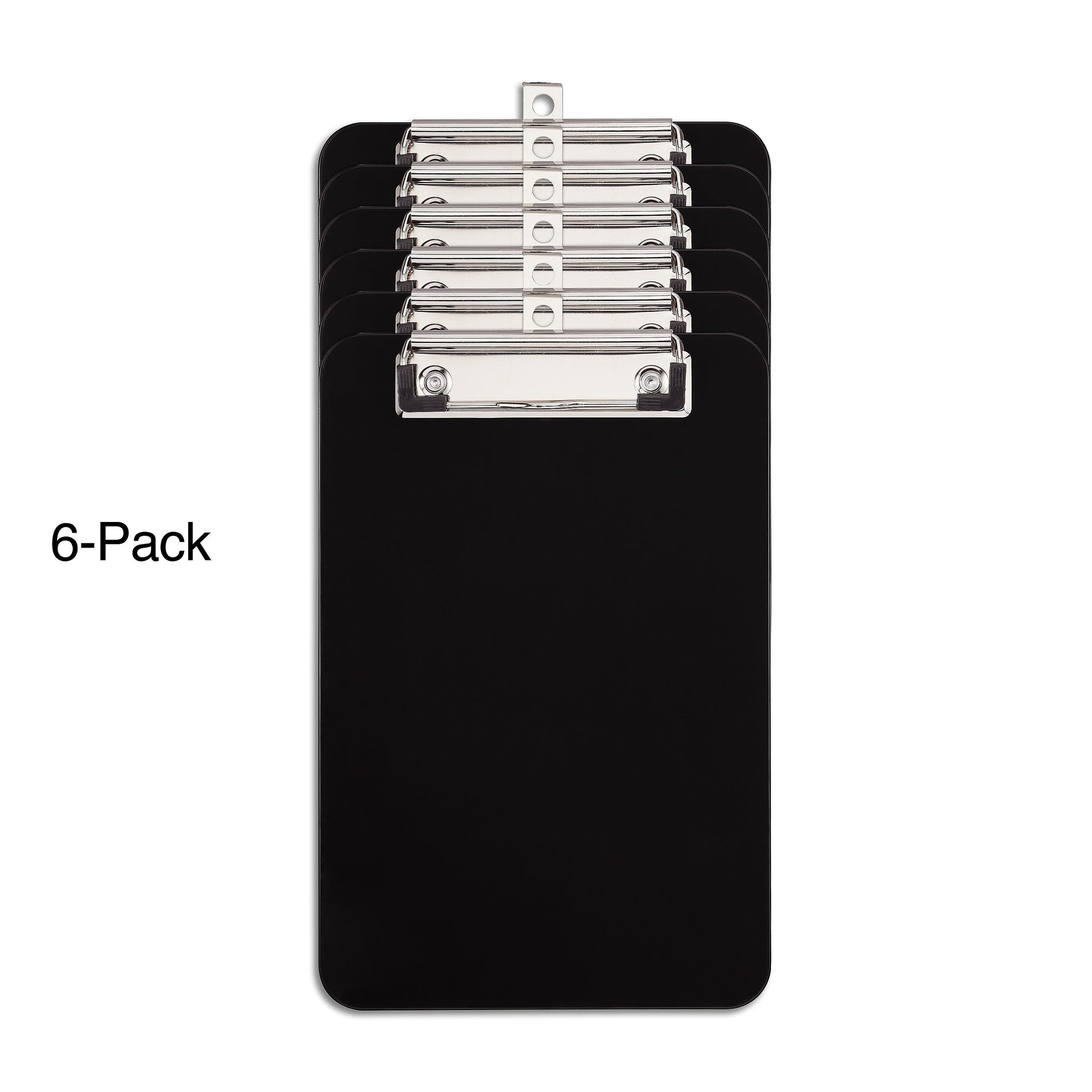 Staples Plastic Clipboards, Letter Size, Black, 6/Pack